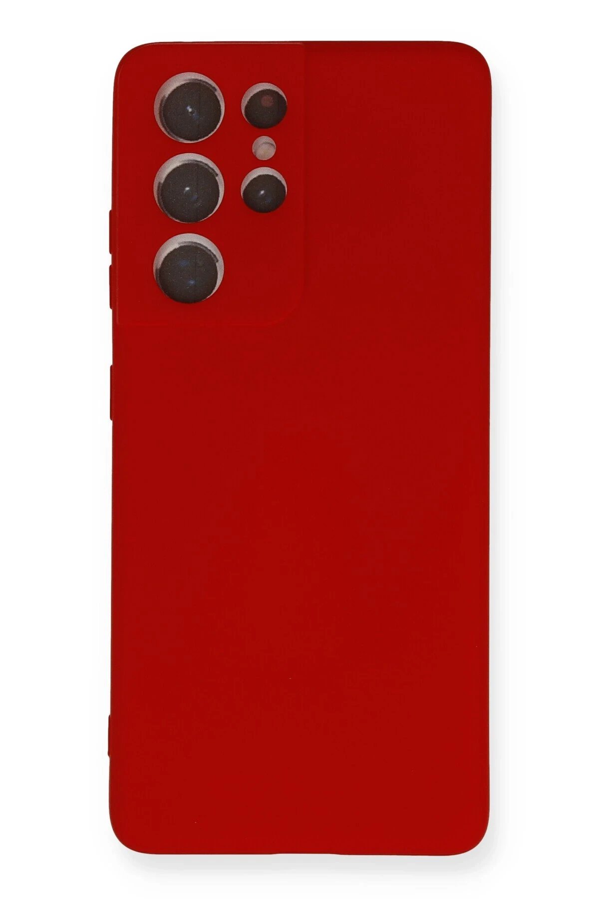 Newface Samsung Galaxy S21 Ultra Kılıf Nano içi Kadife Silikon - Kırmızı