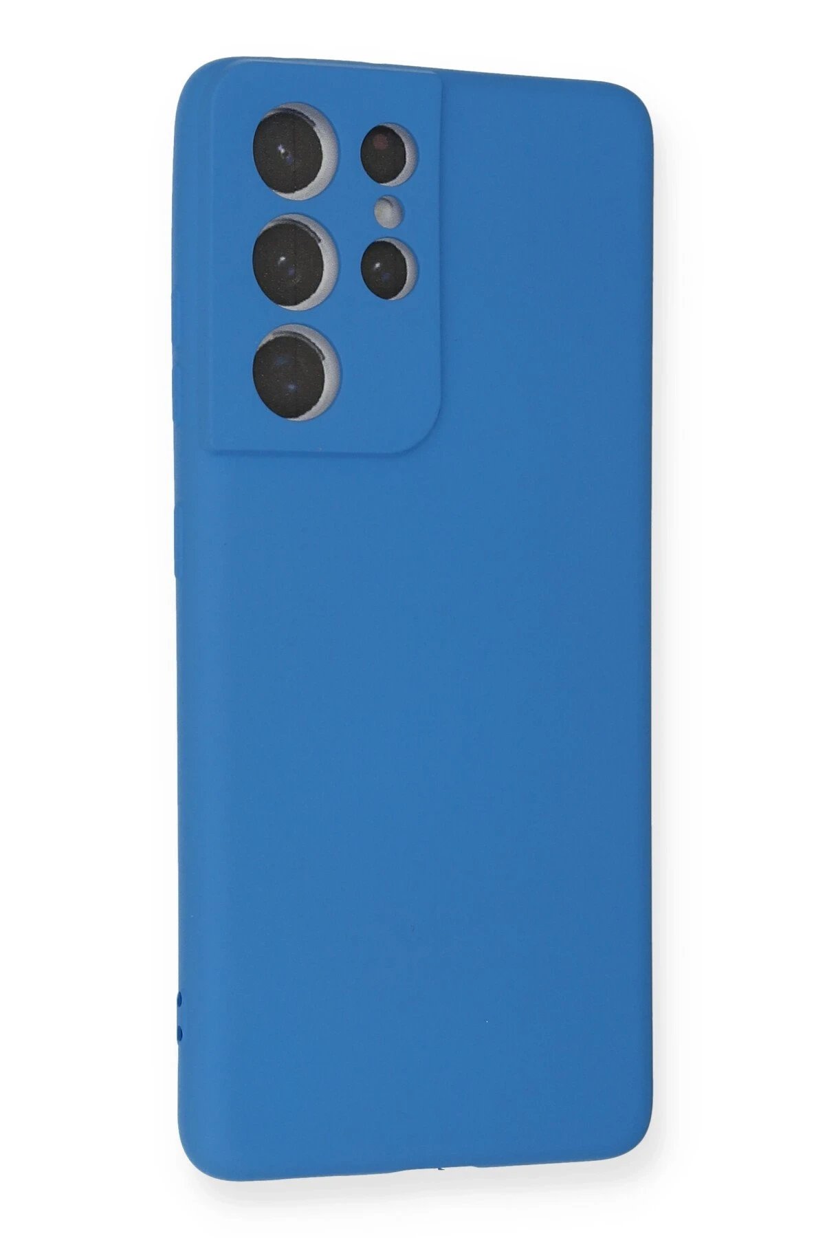 Newface Samsung Galaxy S21 Ultra Kılıf Nano içi Kadife Silikon - Mavi