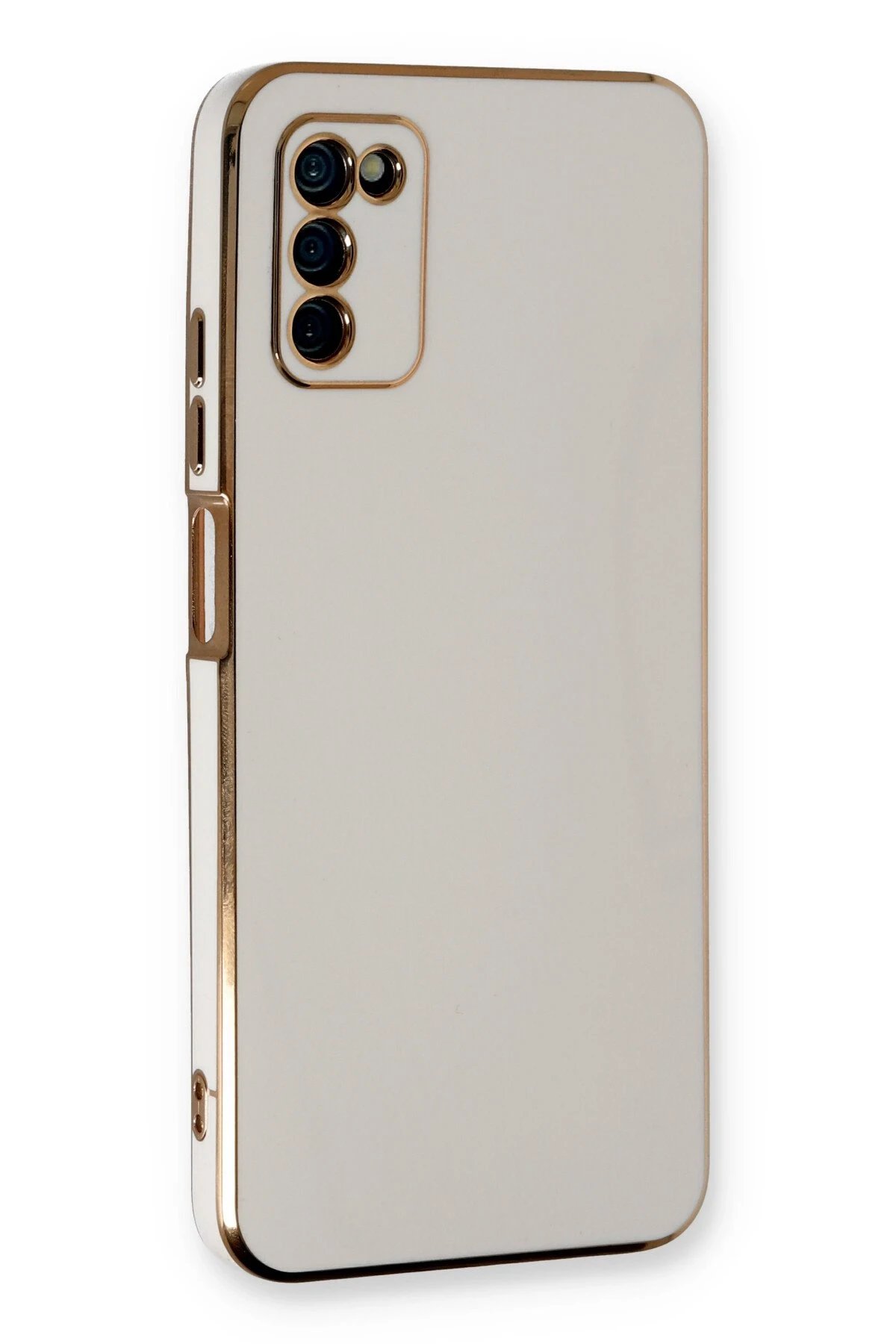 Newface Samsung Galaxy A03S Kılıf Volet Silikon - Beyaz