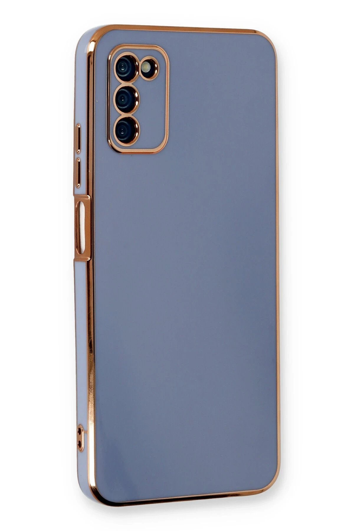 Newface Samsung Galaxy A03S Kılıf Volet Silikon - Mavi