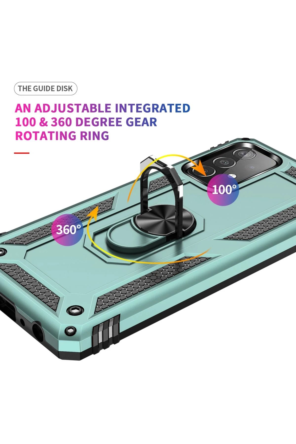 Newface Samsung Galaxy A52 Kılıf Sofya Yüzüklü Silikon Kapak - Yeşil