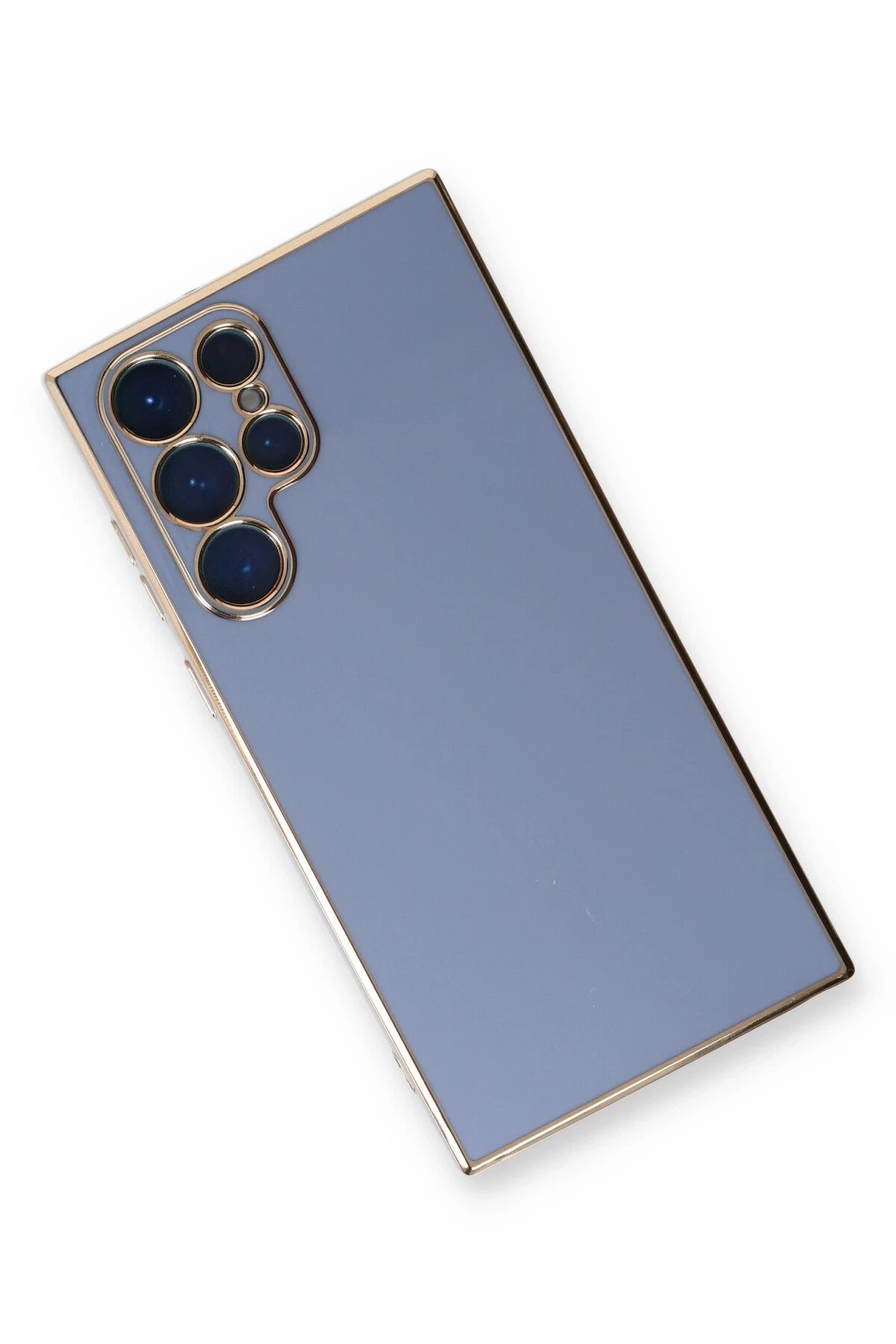 Newface Samsung Galaxy S22 Ultra Kılıf Volet Silikon - Mavi