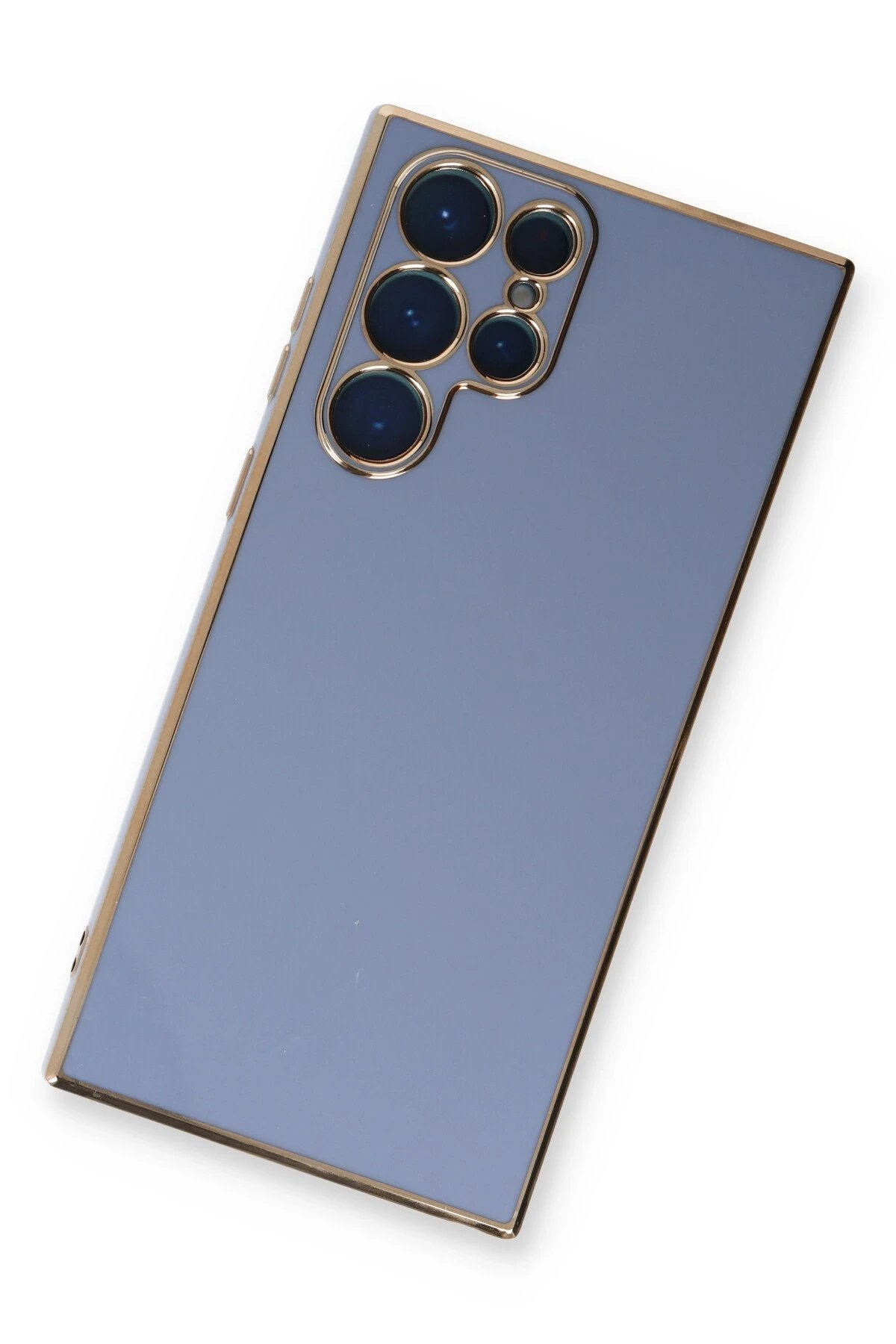 Newface Samsung Galaxy S22 Ultra Kılıf Volet Silikon - Mavi