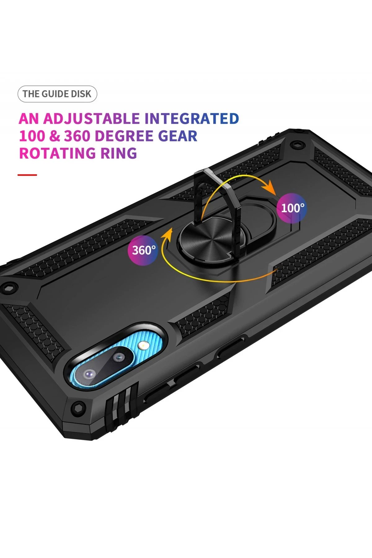 Newface Samsung Galaxy A02 Kılıf Sofya Yüzüklü Silikon Kapak - Siyah