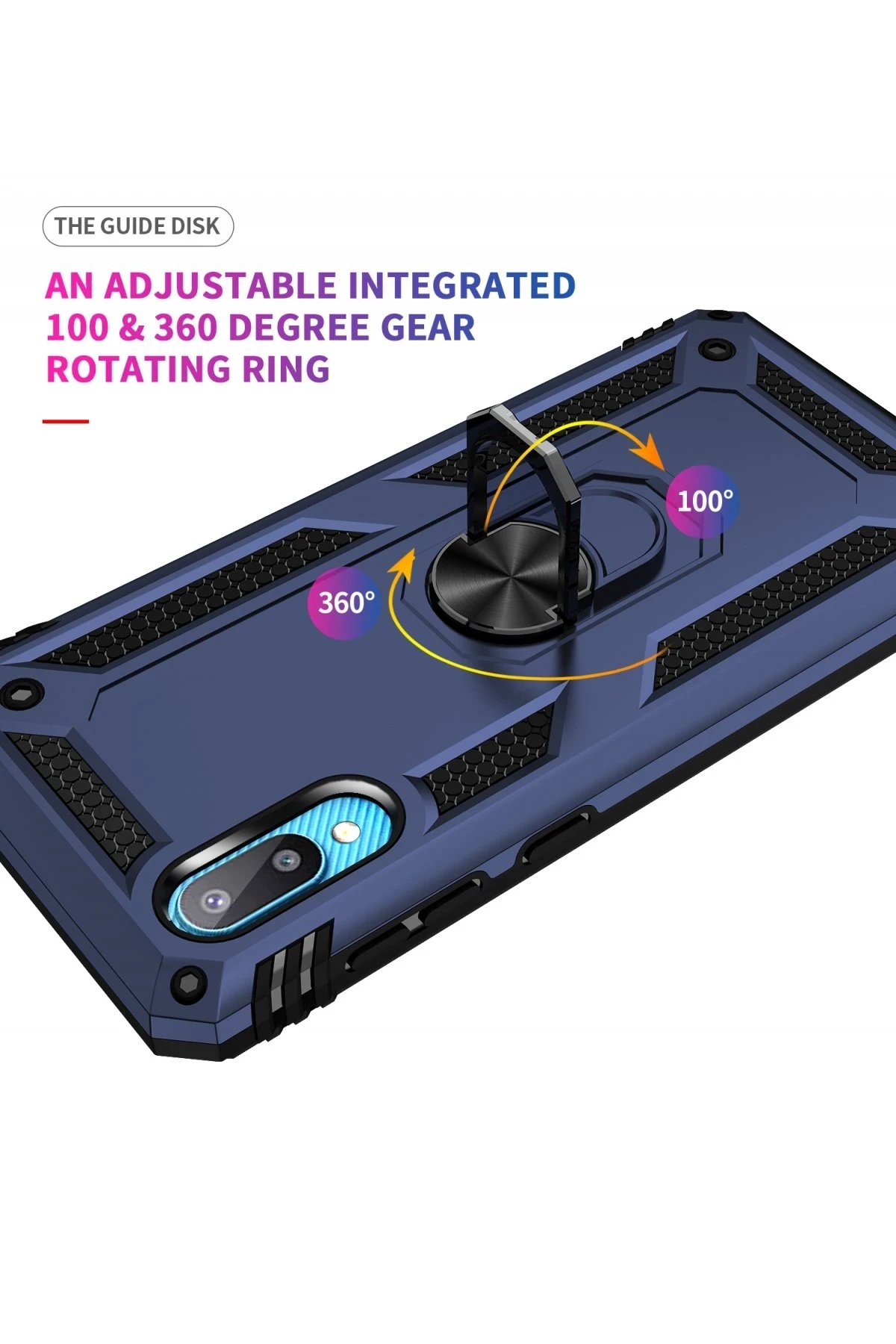 Newface Samsung Galaxy A02 Kılıf Sofya Yüzüklü Silikon Kapak - Lacivert