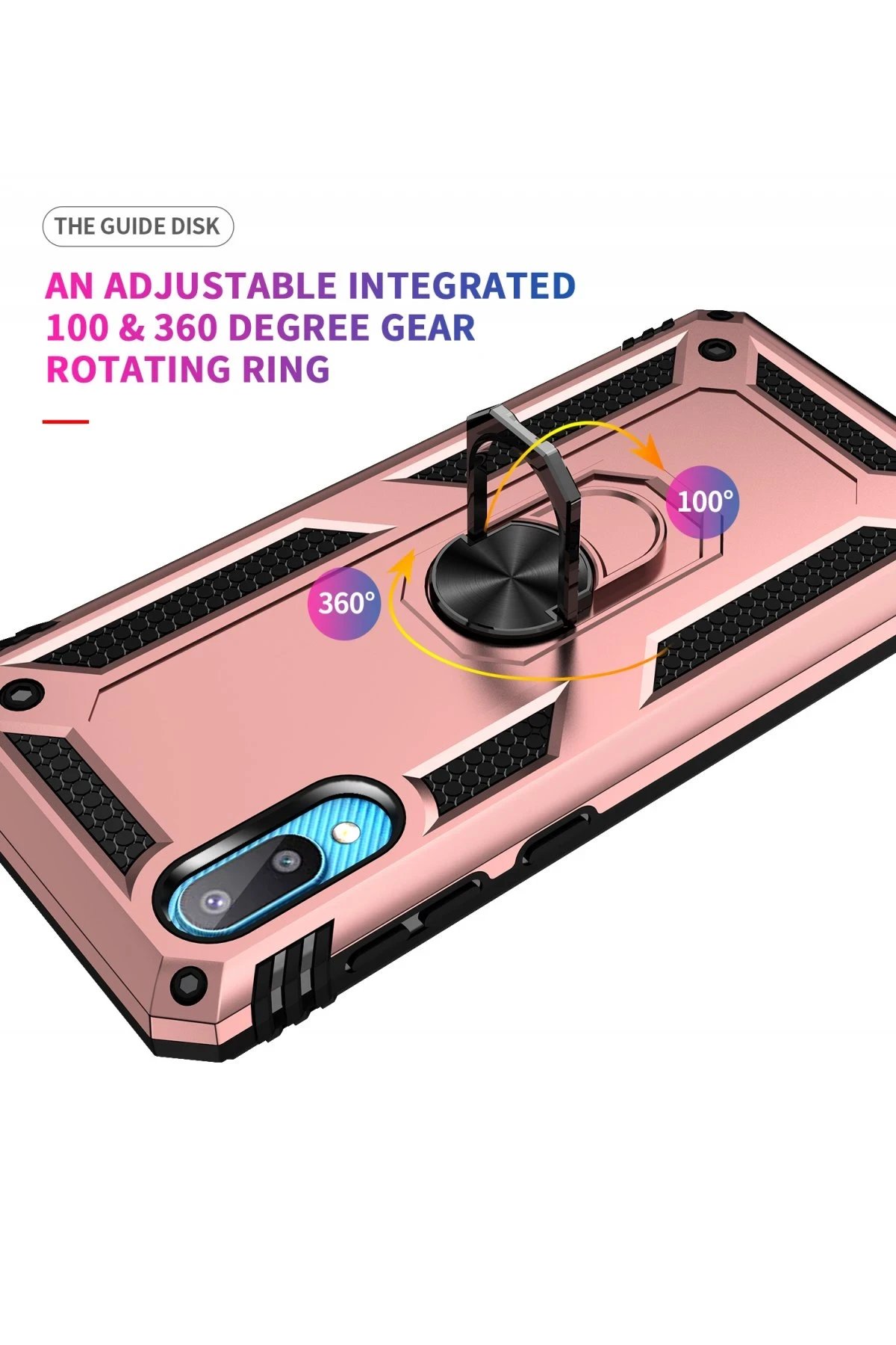 Newface Samsung Galaxy A02 Kılıf Sofya Yüzüklü Silikon Kapak - Rose