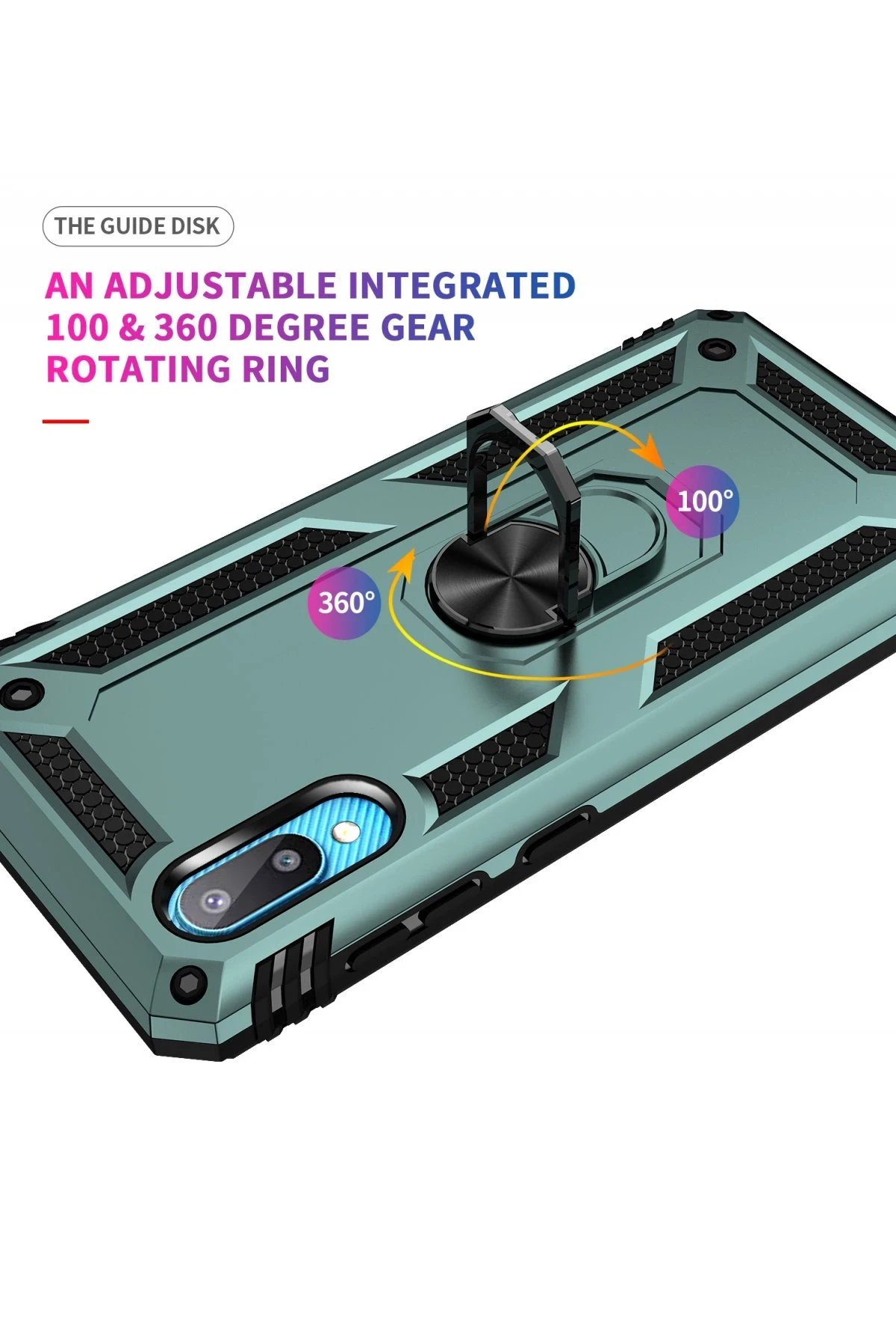 Newface Samsung Galaxy A02 Kılıf Sofya Yüzüklü Silikon Kapak - Yeşil
