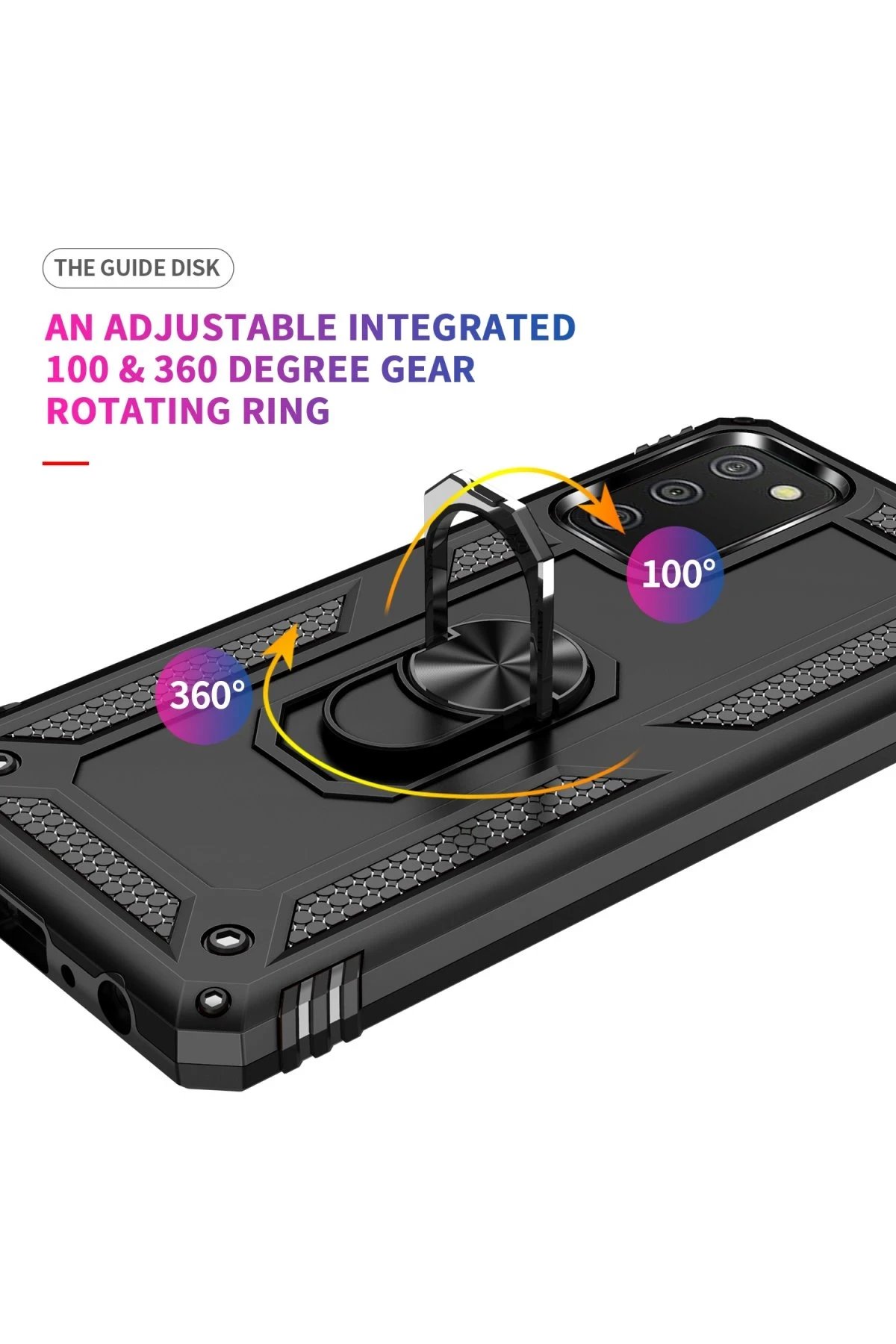 Newface Samsung Galaxy A02S Kılıf Sofya Yüzüklü Silikon Kapak - Siyah
