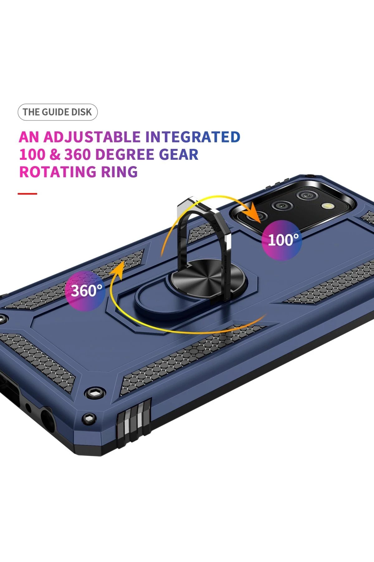 Newface Samsung Galaxy A02S Kılıf Sofya Yüzüklü Silikon Kapak - Lacivert
