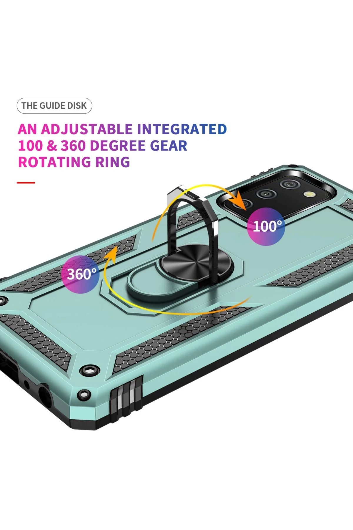 Newface Samsung Galaxy A02S Kılıf Sofya Yüzüklü Silikon Kapak - Yeşil