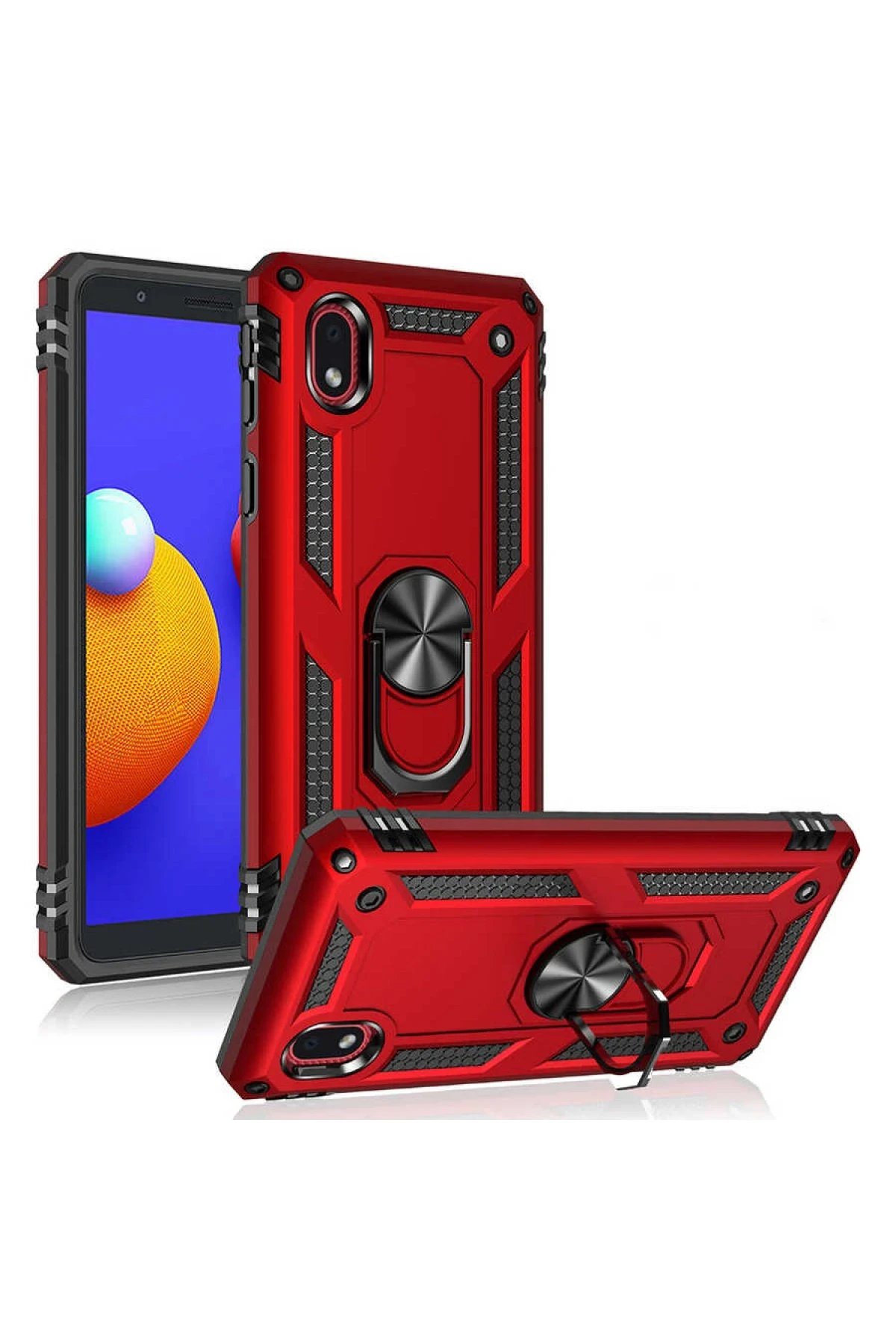 Newface Samsung Galaxy A01 Core Kılıf Sofya Yüzüklü Silikon Kapak - Lacivert