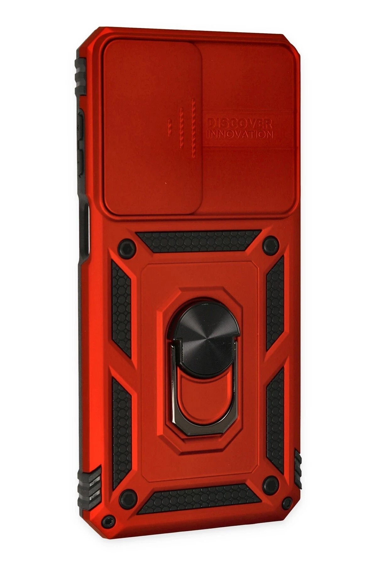 Newface Samsung Galaxy M33 Kılıf Pars Lens Yüzüklü Silikon - Kırmızı