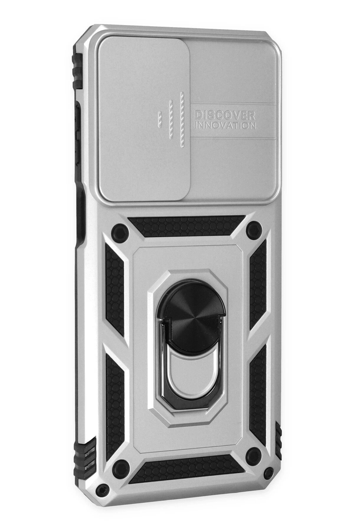 Newface Samsung Galaxy M33 Kılıf Pars Lens Yüzüklü Silikon - Gümüş