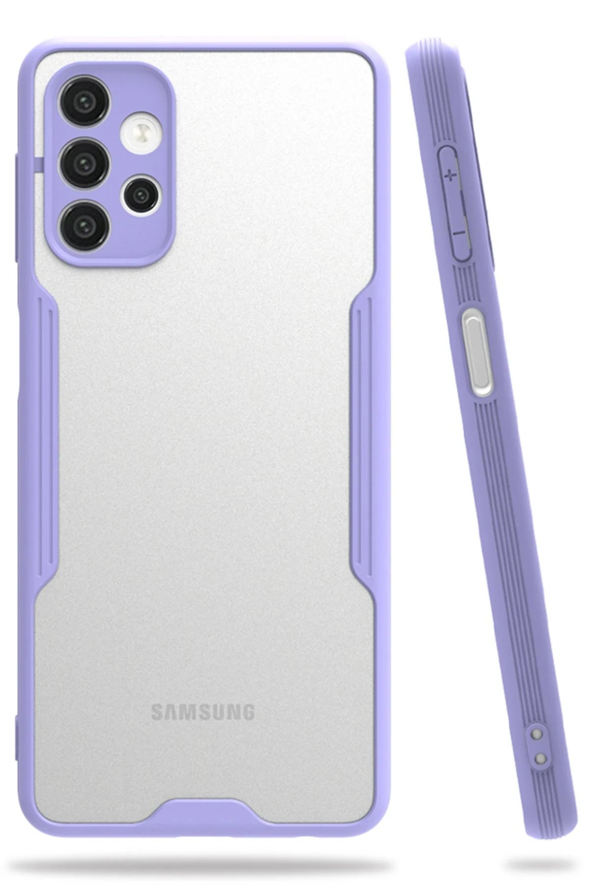 Newface Samsung Galaxy A72 Kılıf Platin Silikon - Lila