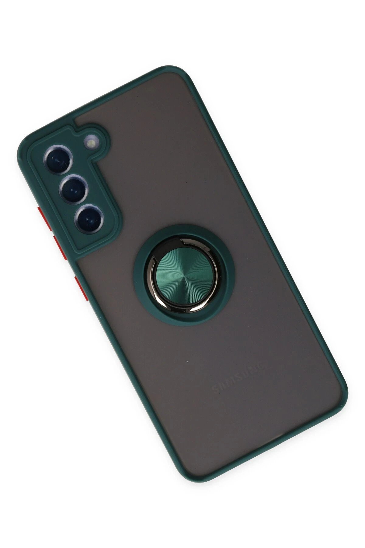 Newface Samsung Galaxy S21 FE Kılıf Montreal Yüzüklü Silikon Kapak - Yeşil