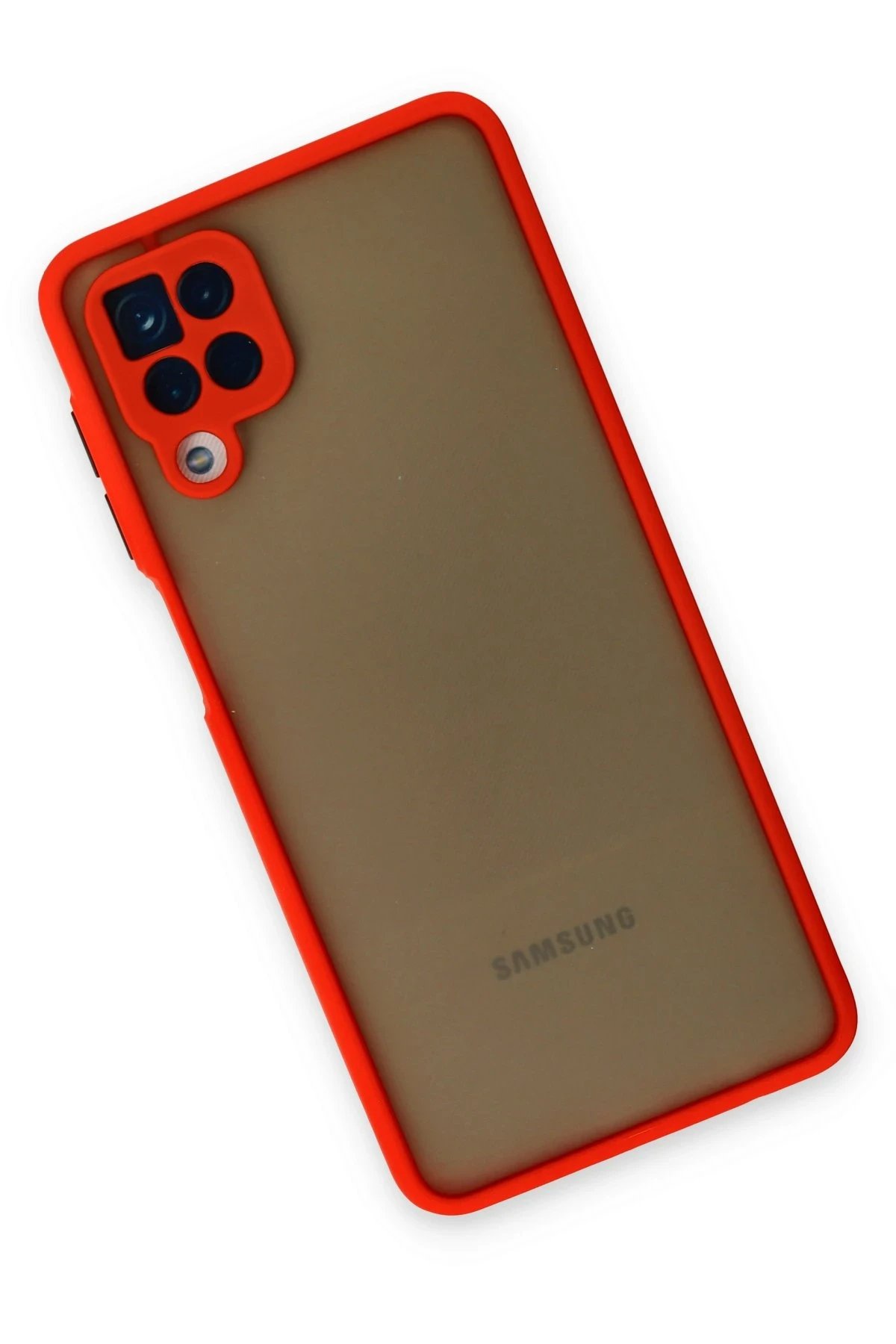 Newface Samsung Galaxy A12 Kılıf Montreal Silikon Kapak - Kırmızı