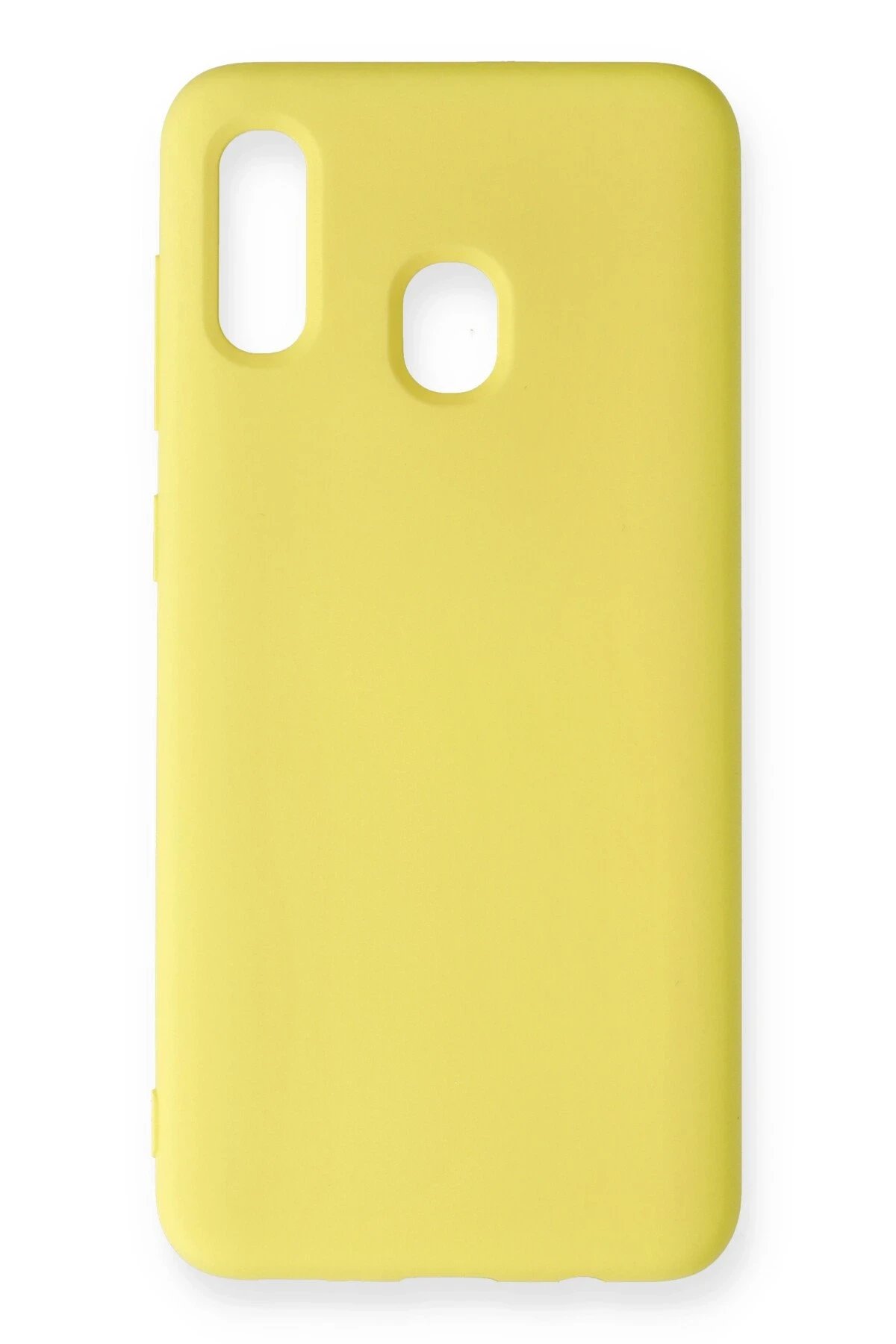 Newface Samsung Galaxy A20 Kılıf Nano içi Kadife Silikon - Sarı