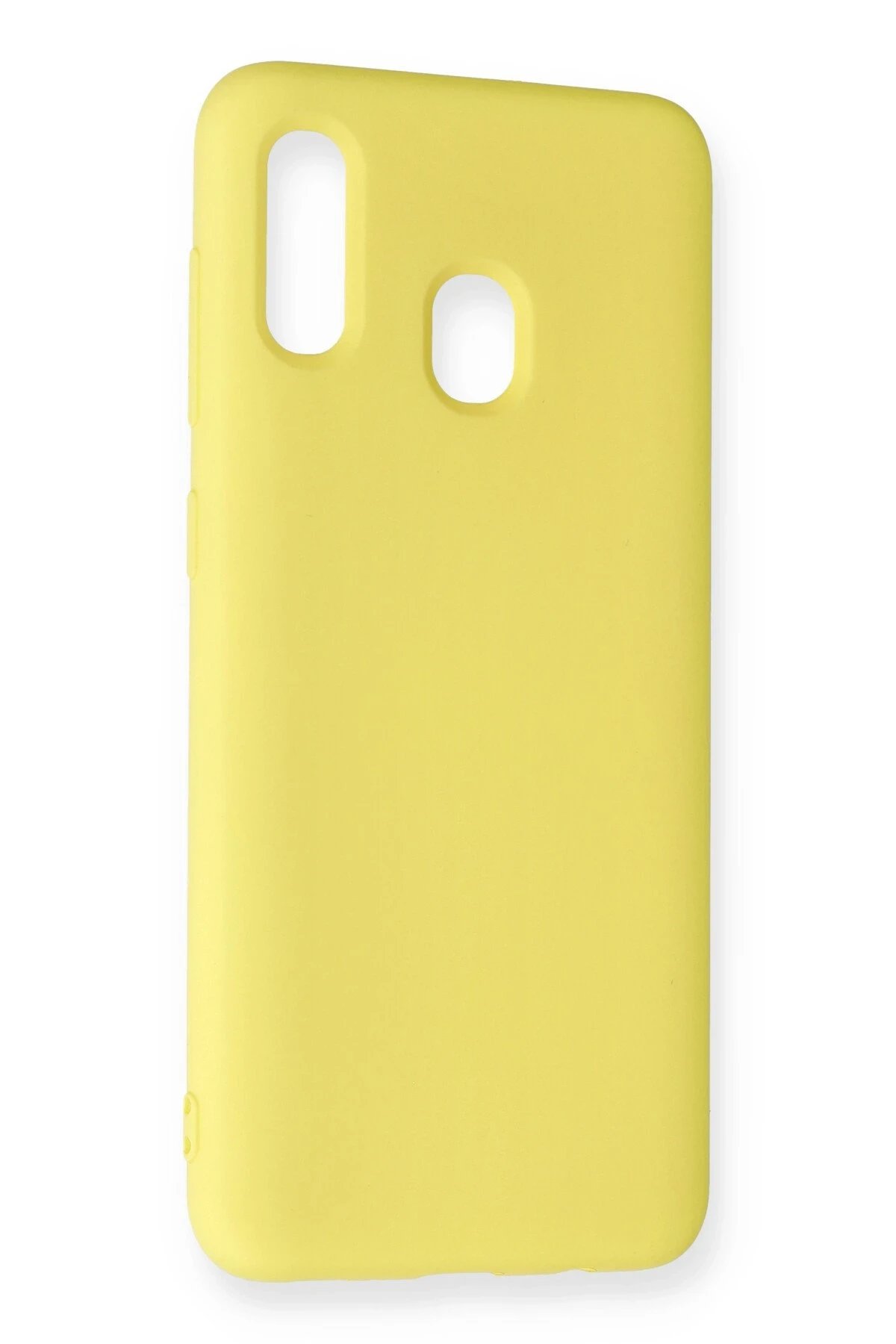 Newface Samsung Galaxy A20 Kılıf Nano içi Kadife Silikon - Sarı