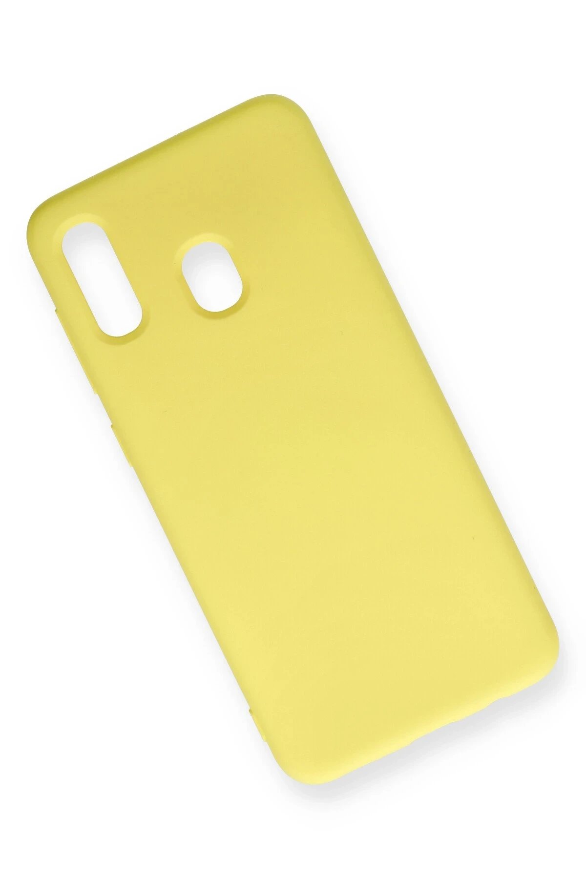 Newface Samsung Galaxy A20 Kılıf Nano içi Kadife Silikon - Sarı