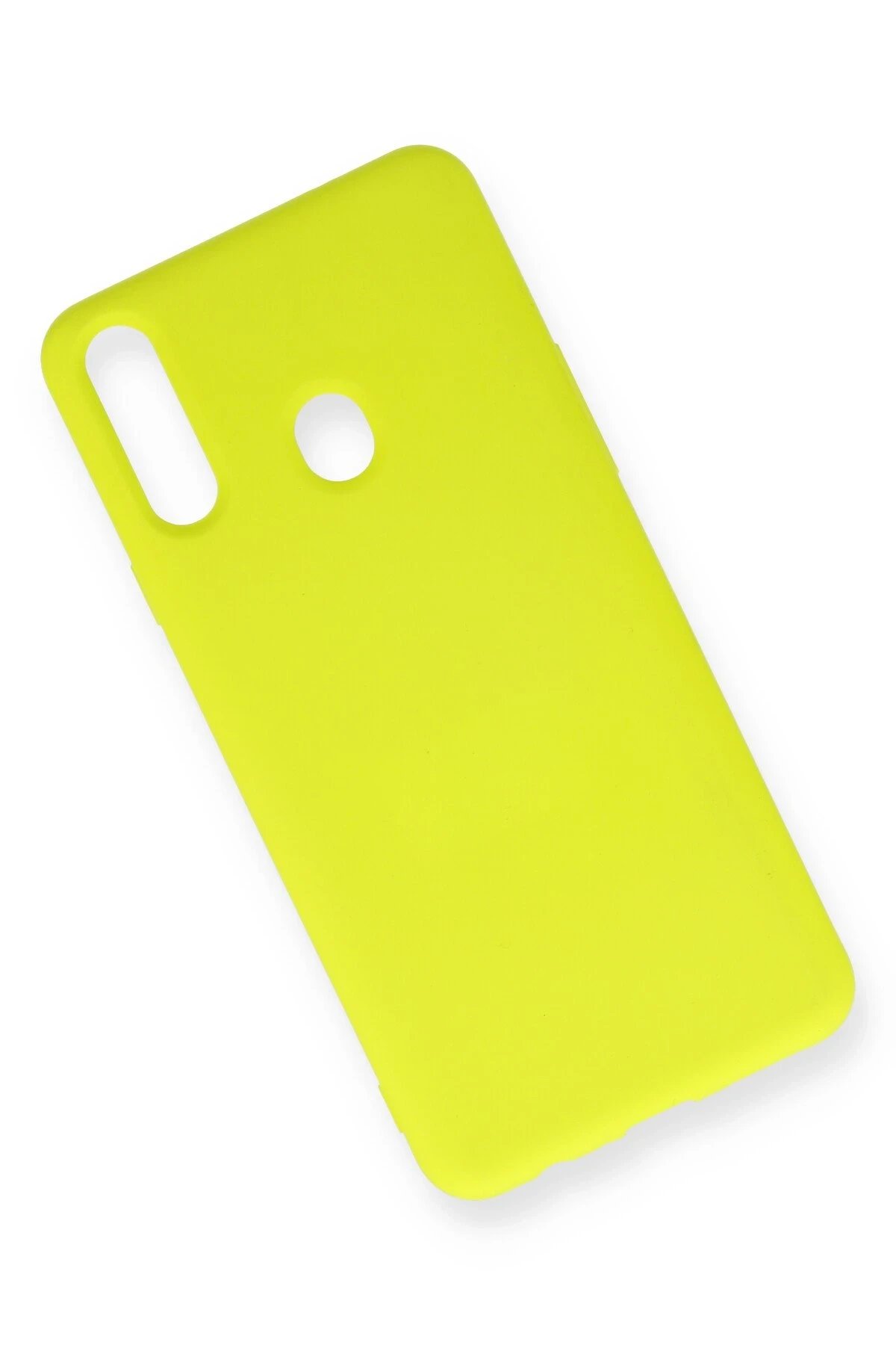 Newface Samsung Galaxy A20S Kılıf Nano içi Kadife Silikon - Sarı