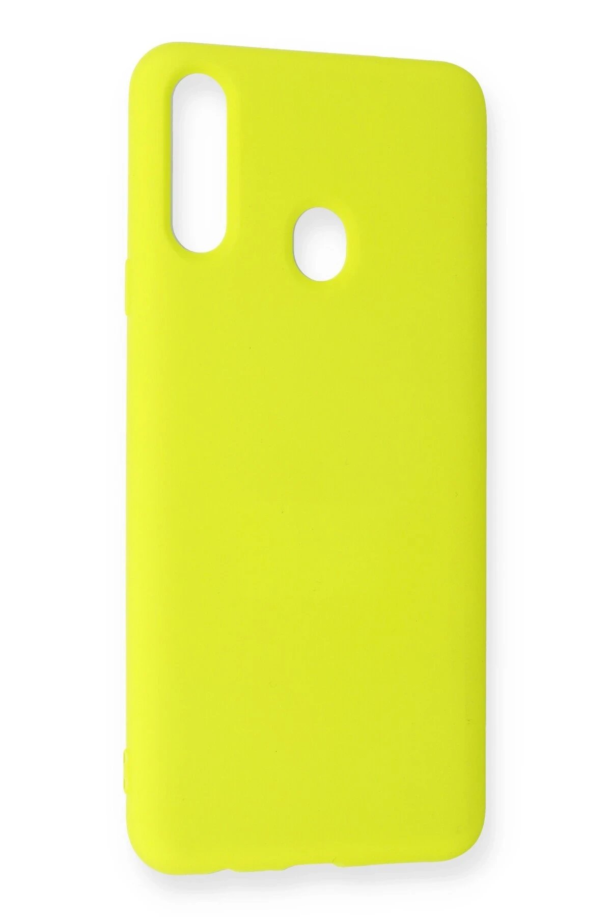 Newface Samsung Galaxy A20S Kılıf Nano içi Kadife Silikon - Sarı