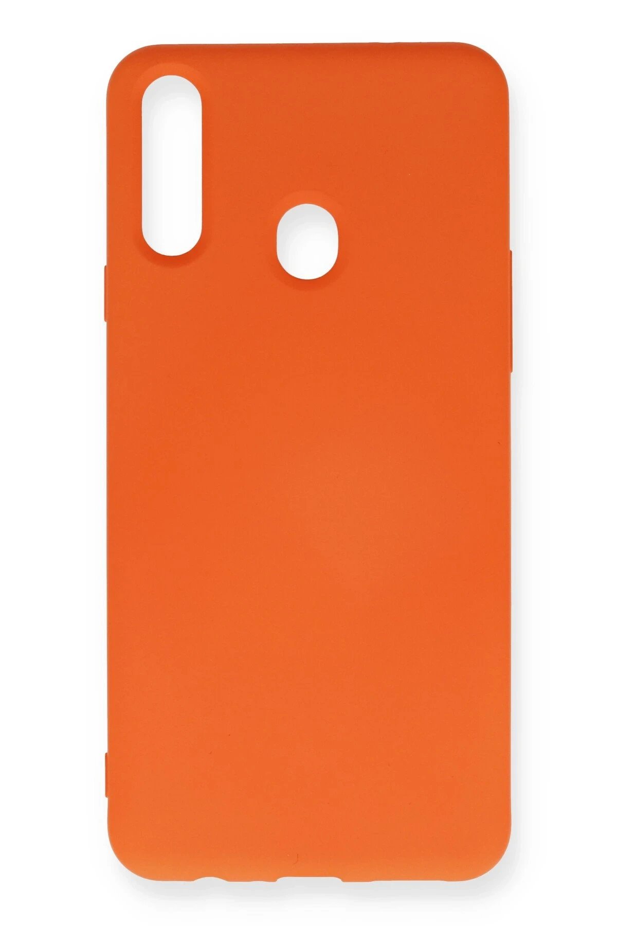 Newface Samsung Galaxy A20S Kılıf Nano içi Kadife Silikon - Turuncu