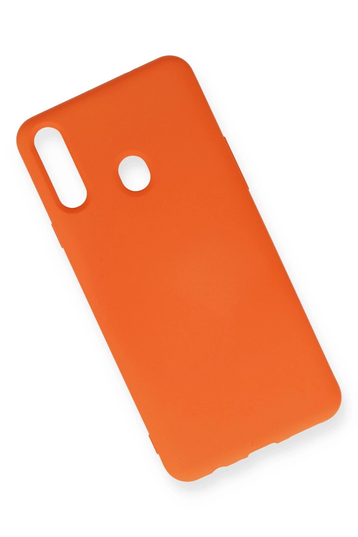 Newface Samsung Galaxy A20S Kılıf Nano içi Kadife Silikon - Turuncu