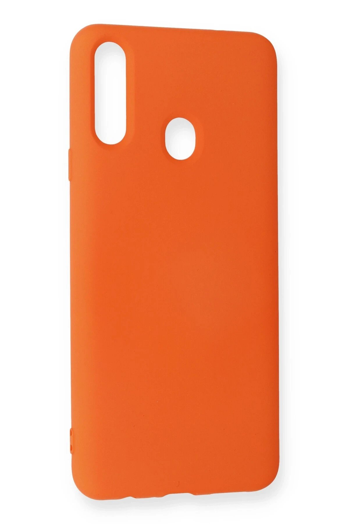 Newface Samsung Galaxy A20S Kılıf Nano içi Kadife Silikon - Turuncu