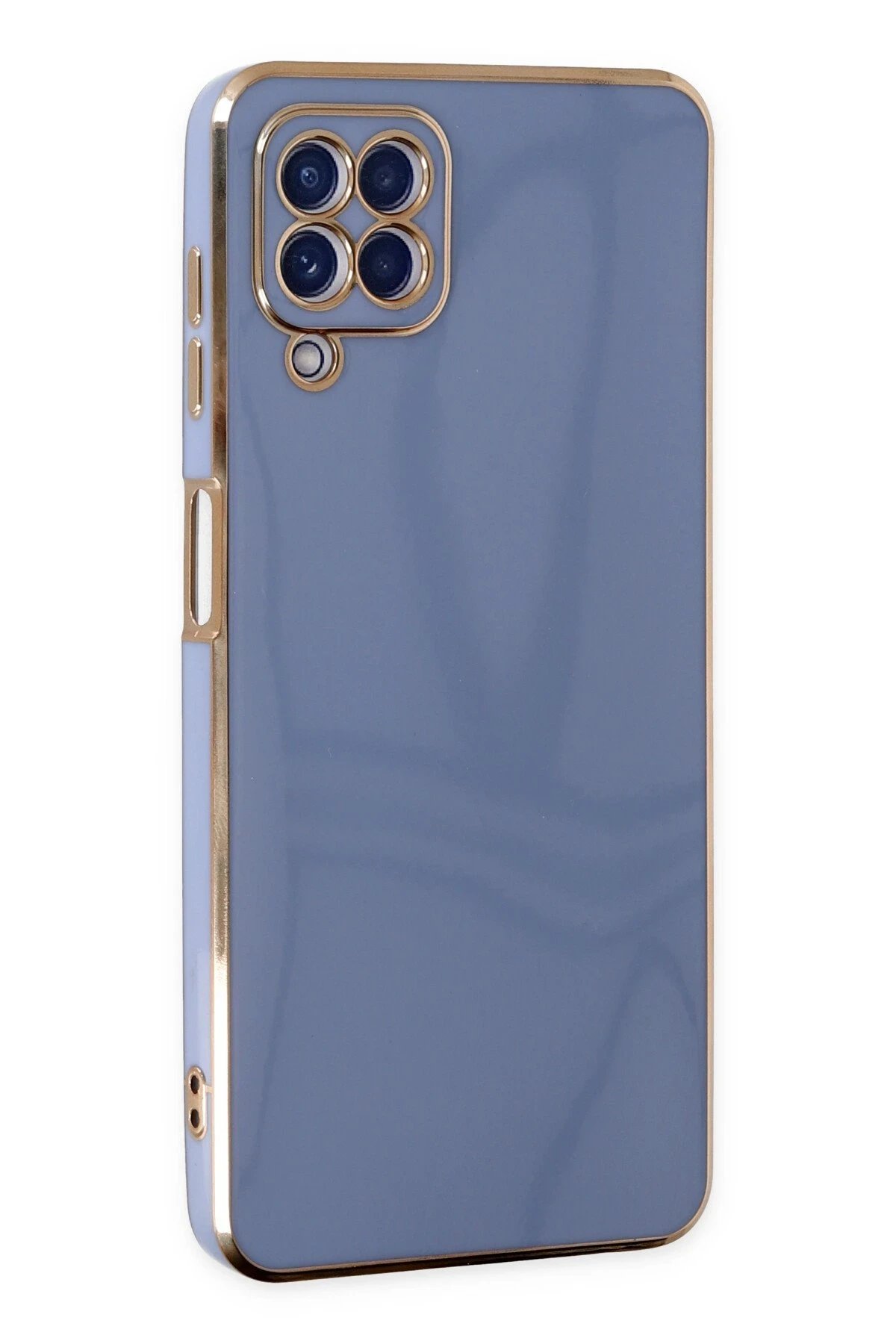 Newface Samsung Galaxy A12 Kılıf Volet Silikon - Mavi