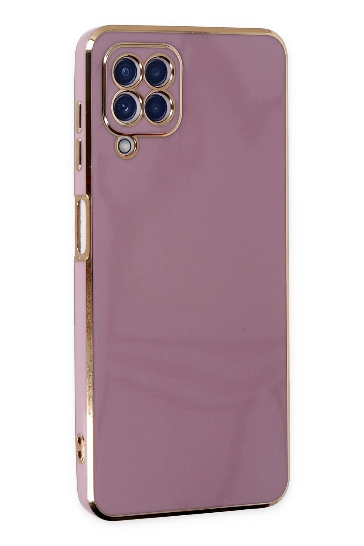 Newface Samsung Galaxy A12 Kılıf Volet Silikon - Mor