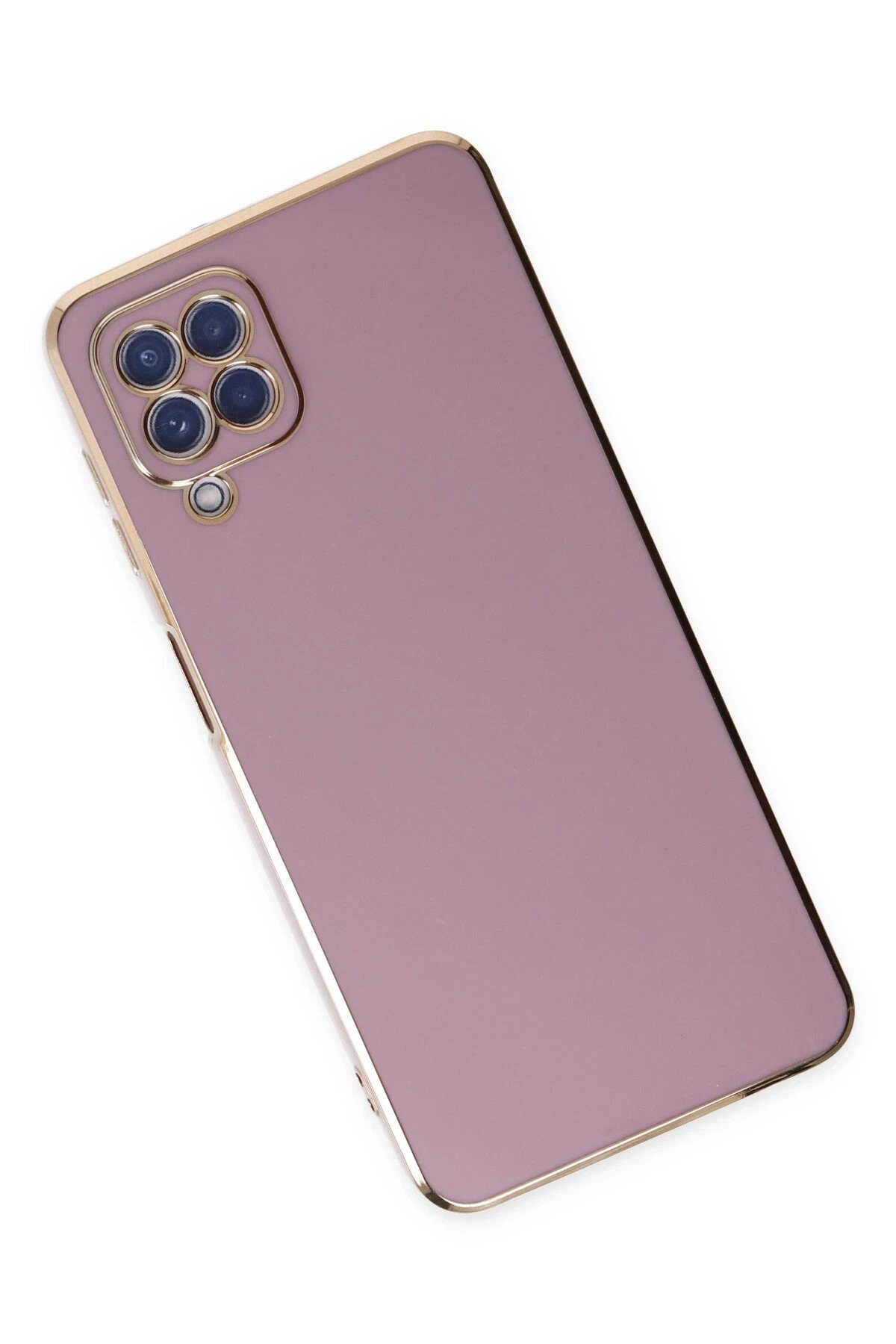 Newface Samsung Galaxy A12 Kılıf Volet Silikon - Mor