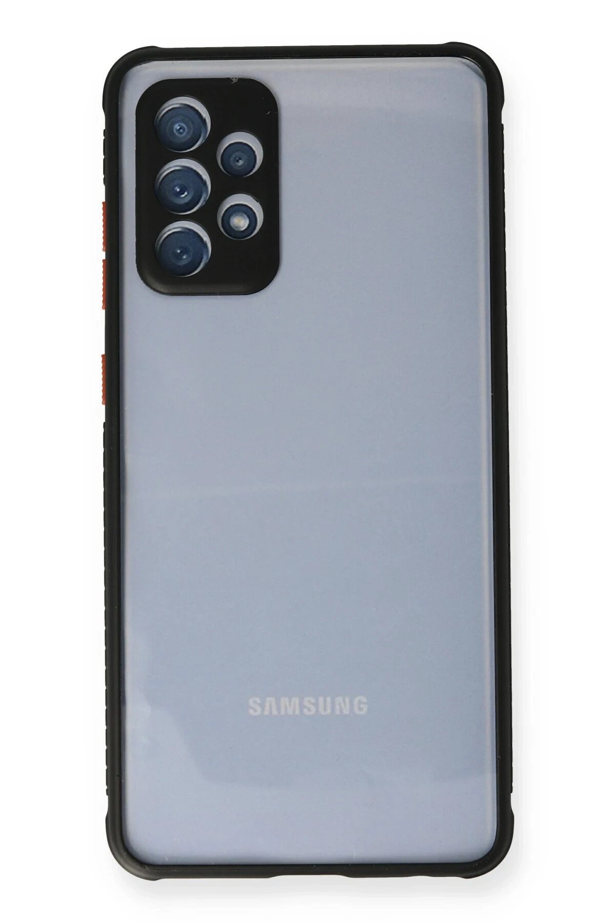 Newface Samsung Galaxy A52 Kılıf Miami Şeffaf Silikon - Siyah