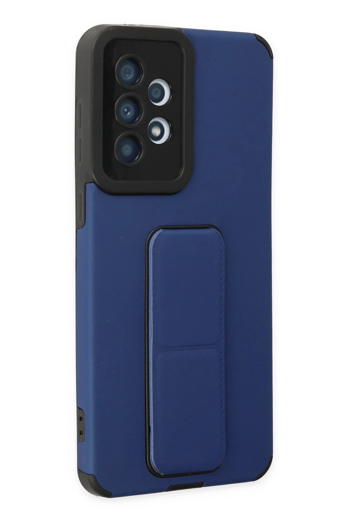 Newface Samsung Galaxy A33 5G Kılıf Mega Standlı Silikon - Mavi