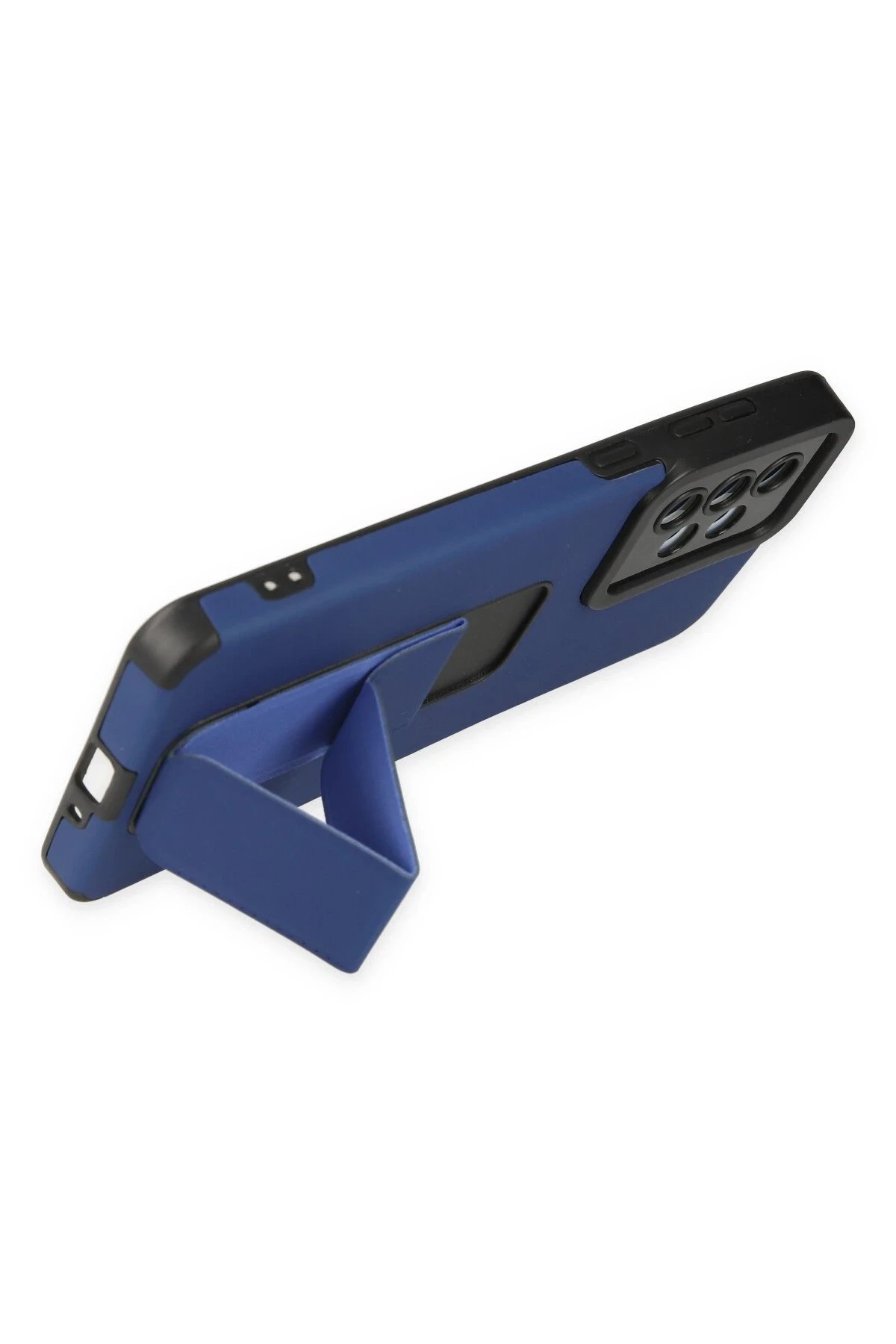 Newface Samsung Galaxy A33 5G Kılıf Mega Standlı Silikon - Mavi