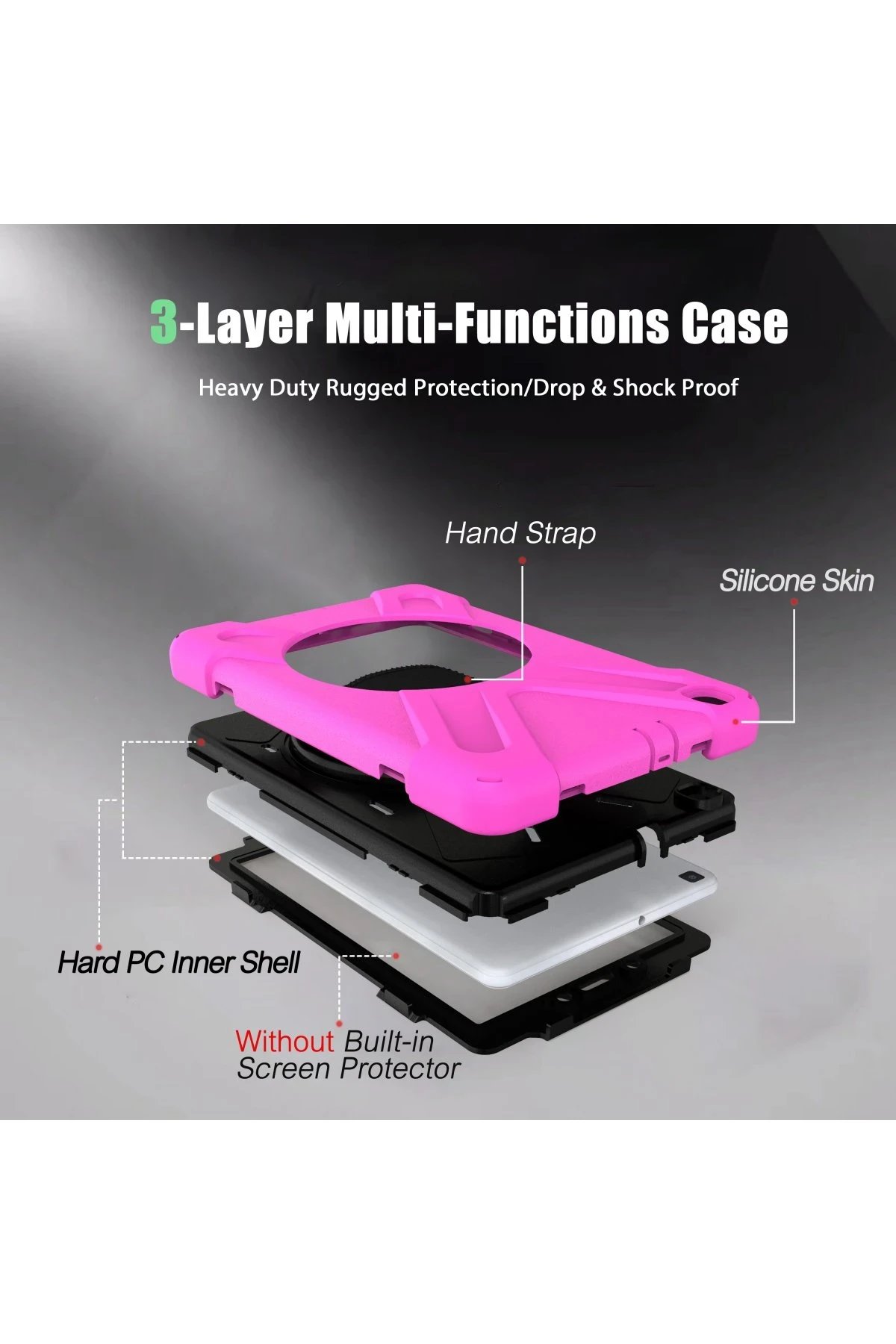 Newface Samsung Galaxy T290 Tab A 8 Kılıf Amazing Tablet Kapak - Pembe