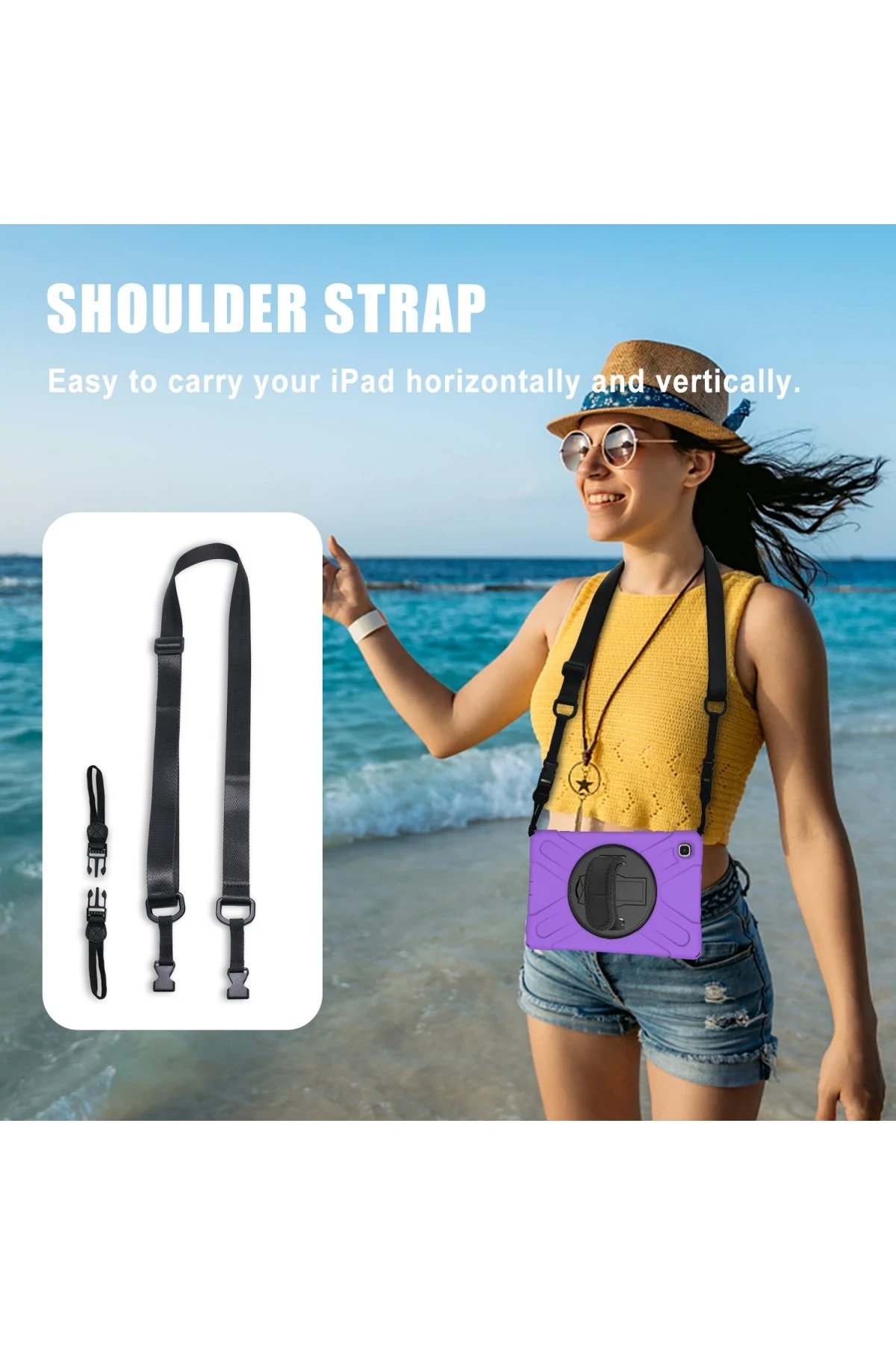 Newface Samsung Galaxy T500 Tab A7 10.4 Kılıf Amazing Tablet Kapak - Mor