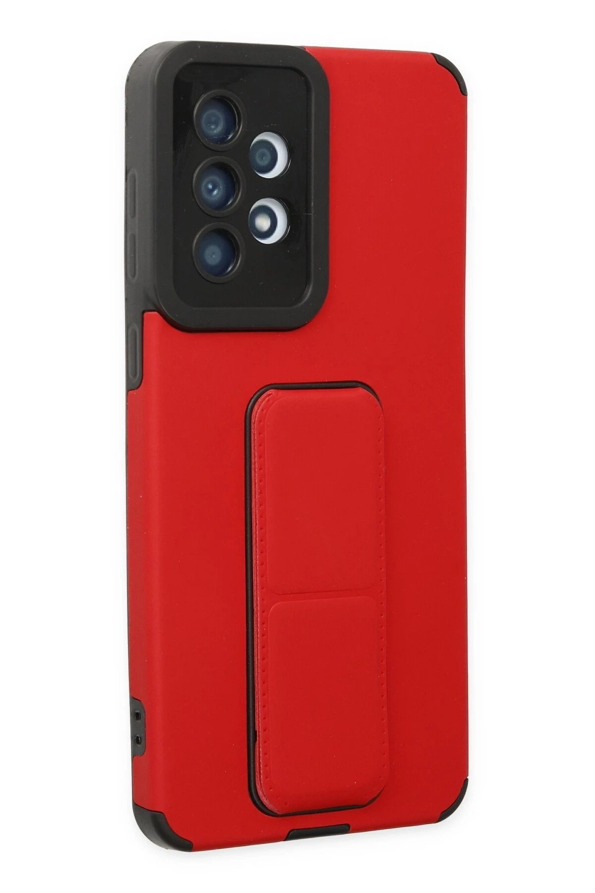 Newface Samsung Galaxy A33 5G Kılıf Mega Standlı Silikon - Kırmızı