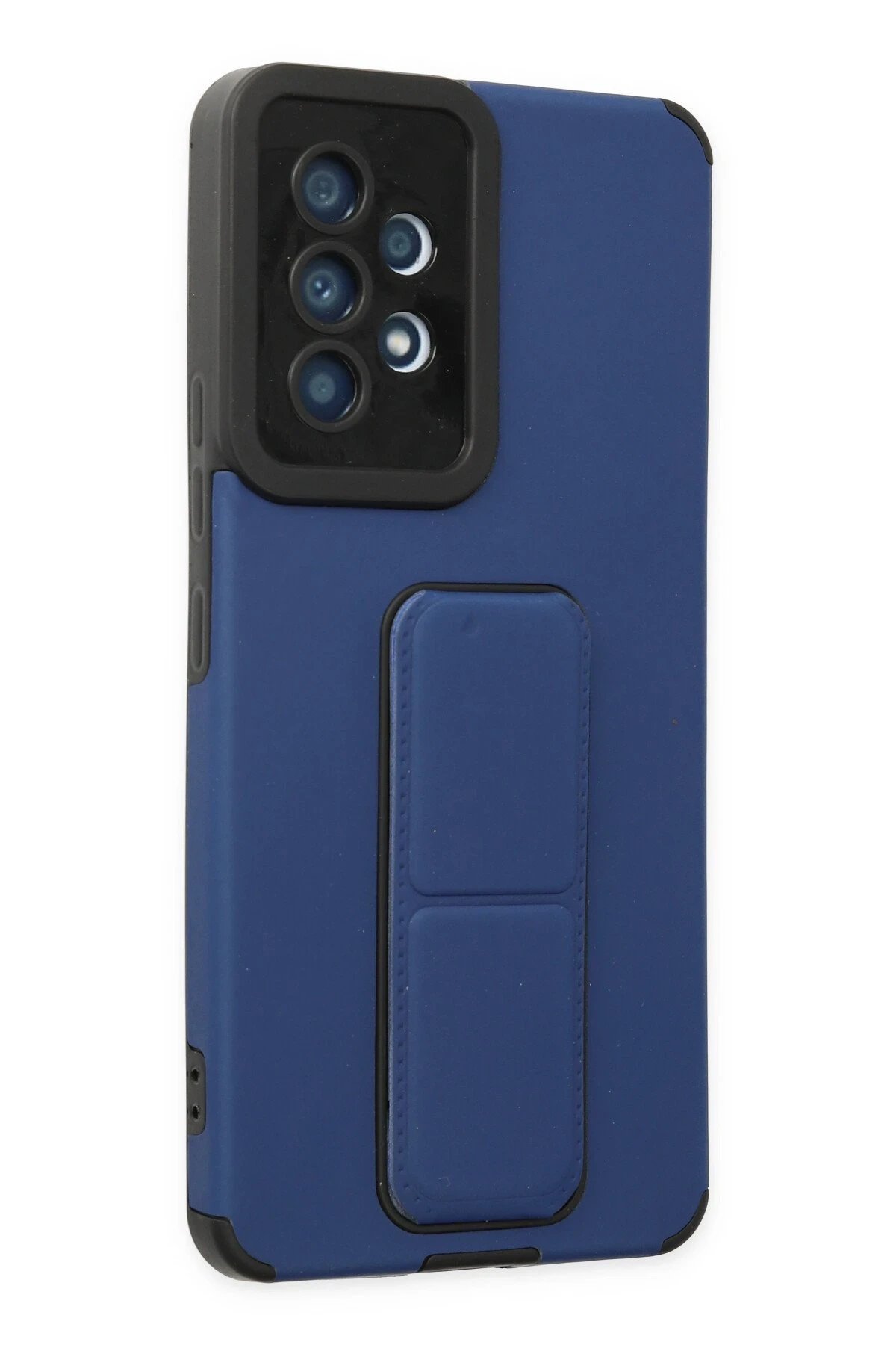 Newface Samsung Galaxy A53 5G Kılıf Mega Standlı Silikon - Mavi