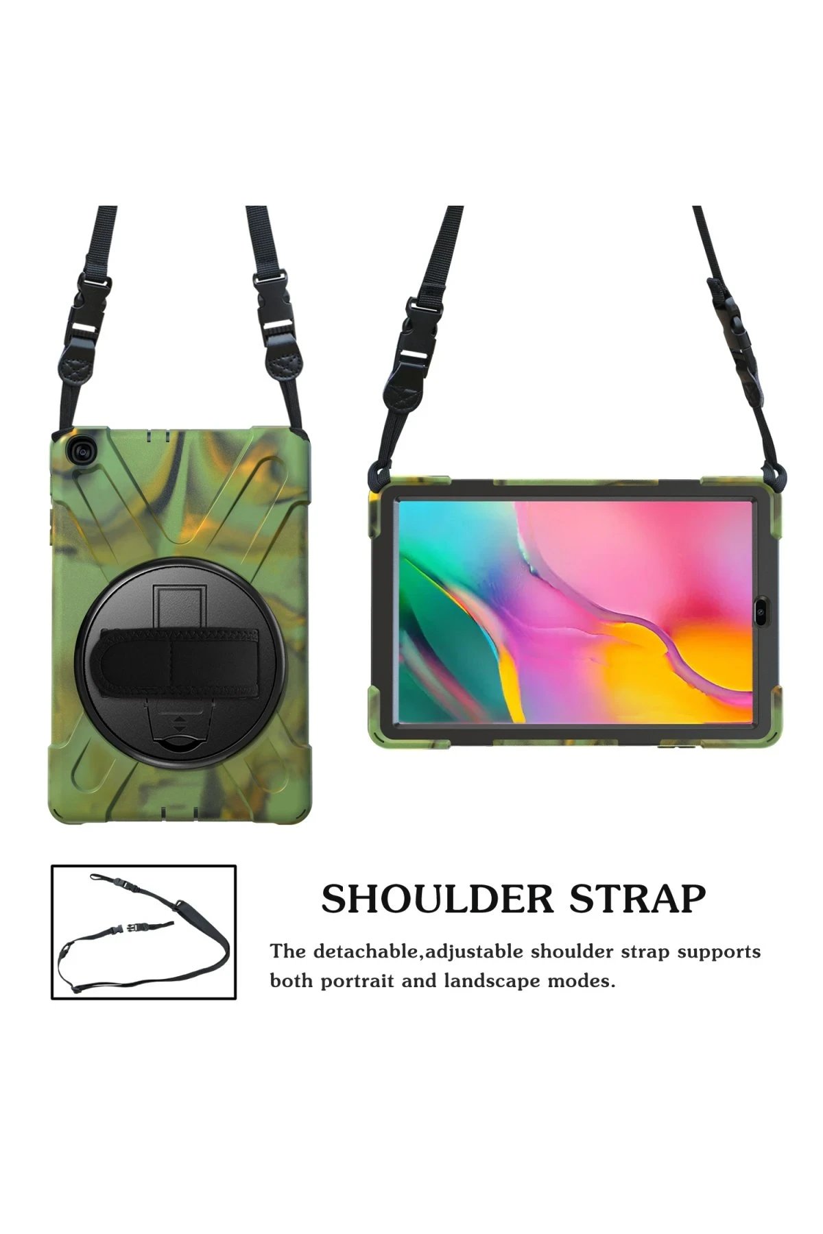 Newface Samsung Galaxy T510 Tab A 10.1 Kılıf Amazing Tablet Kapak - Kamuflaj