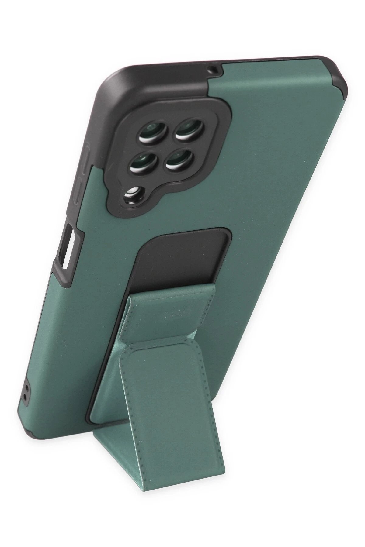 Newface Samsung Galaxy A22 Kılıf Mega Standlı Silikon - Yeşil