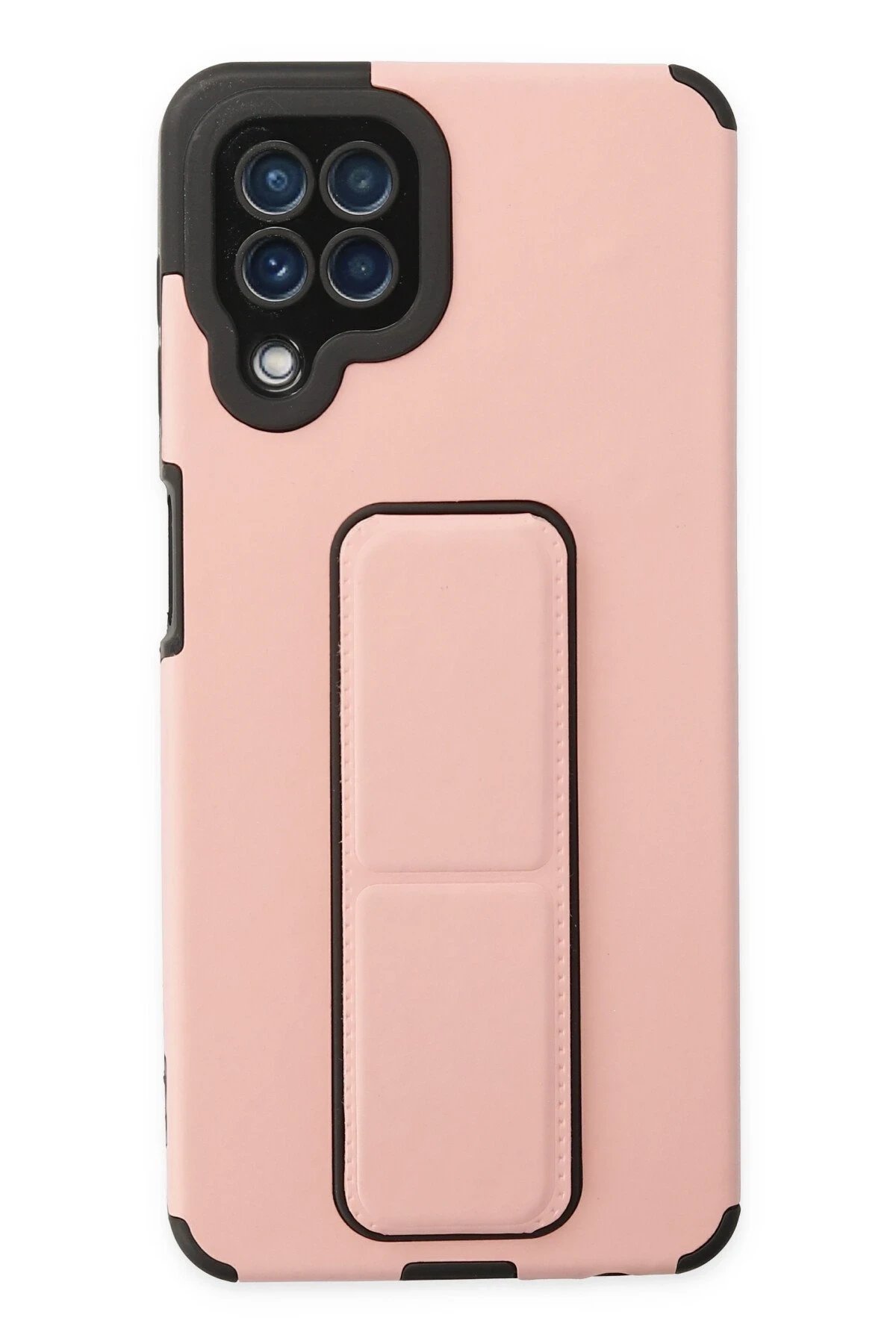 Newface Samsung Galaxy A22 Kılıf Mega Standlı Silikon - Pudra