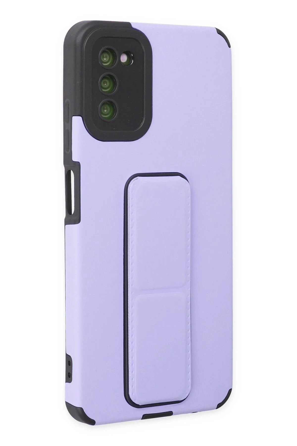 Newface Samsung Galaxy A03S Kılıf Mega Standlı Silikon - Lila