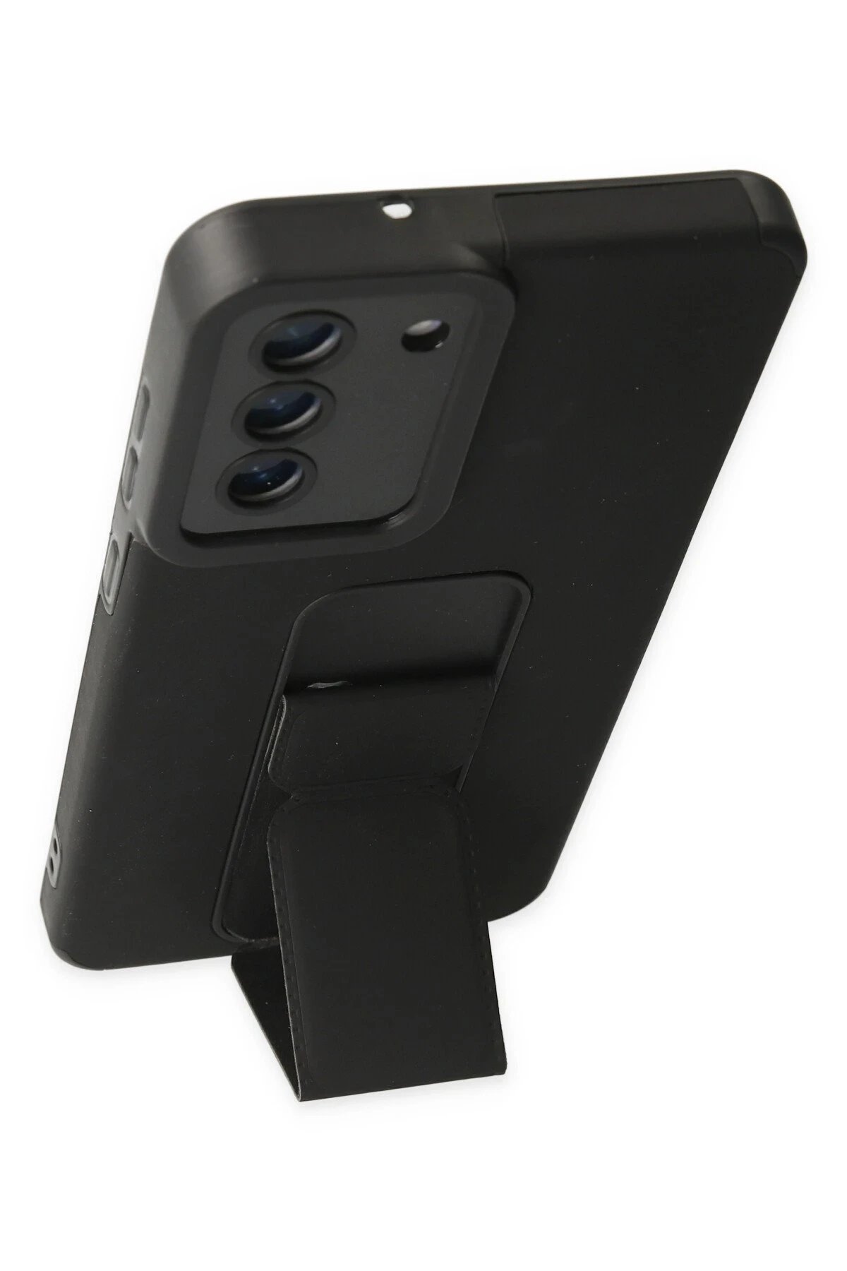 Newface Samsung Galaxy S21 FE Kılıf Mega Standlı Silikon - Siyah