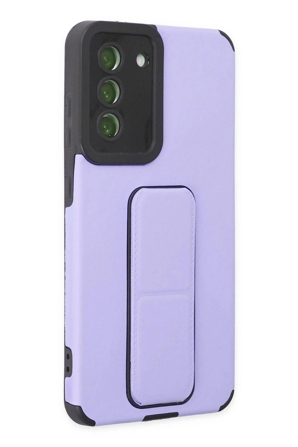 Newface Samsung Galaxy S21 FE Kılıf Mega Standlı Silikon - Lila