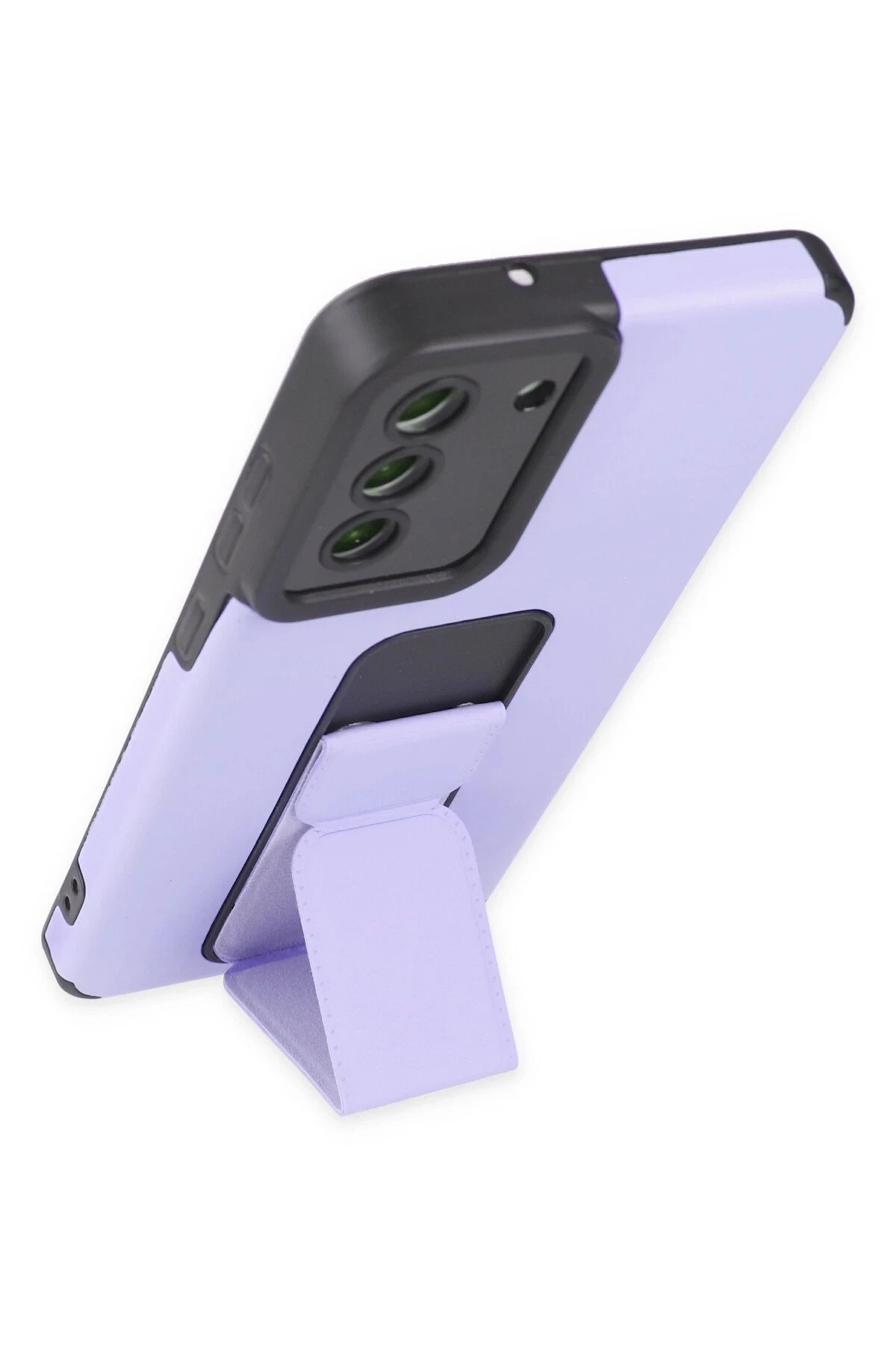 Newface Samsung Galaxy S21 FE Kılıf Mega Standlı Silikon - Lila