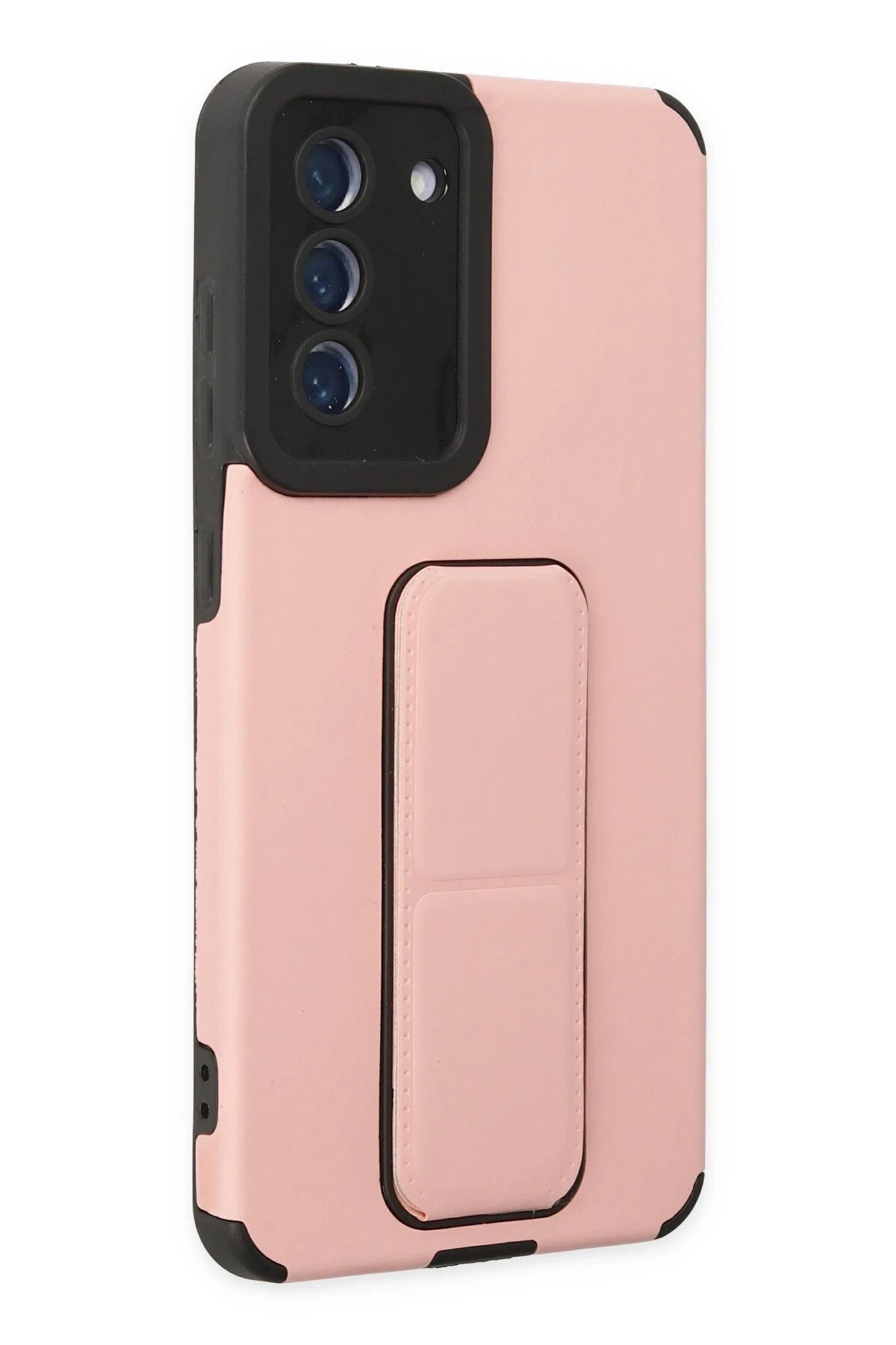 Newface Samsung Galaxy S21 FE Kılıf Mega Standlı Silikon - Pudra