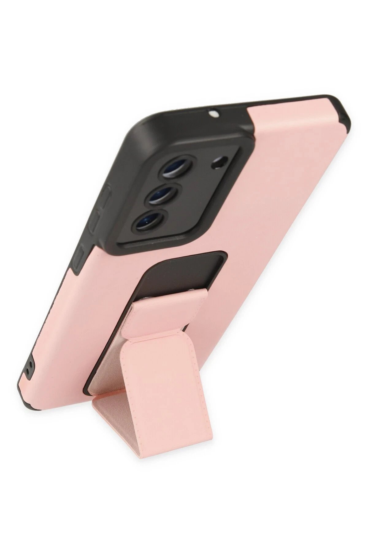 Newface Samsung Galaxy S21 FE Kılıf Mega Standlı Silikon - Pudra