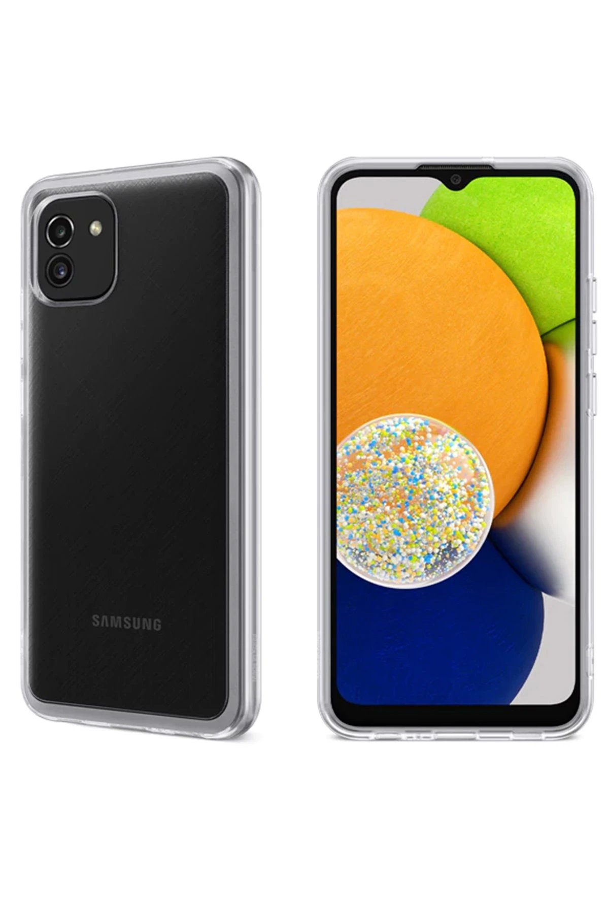 Newface Samsung Galaxy A03 Kılıf Lüx Şeffaf Silikon