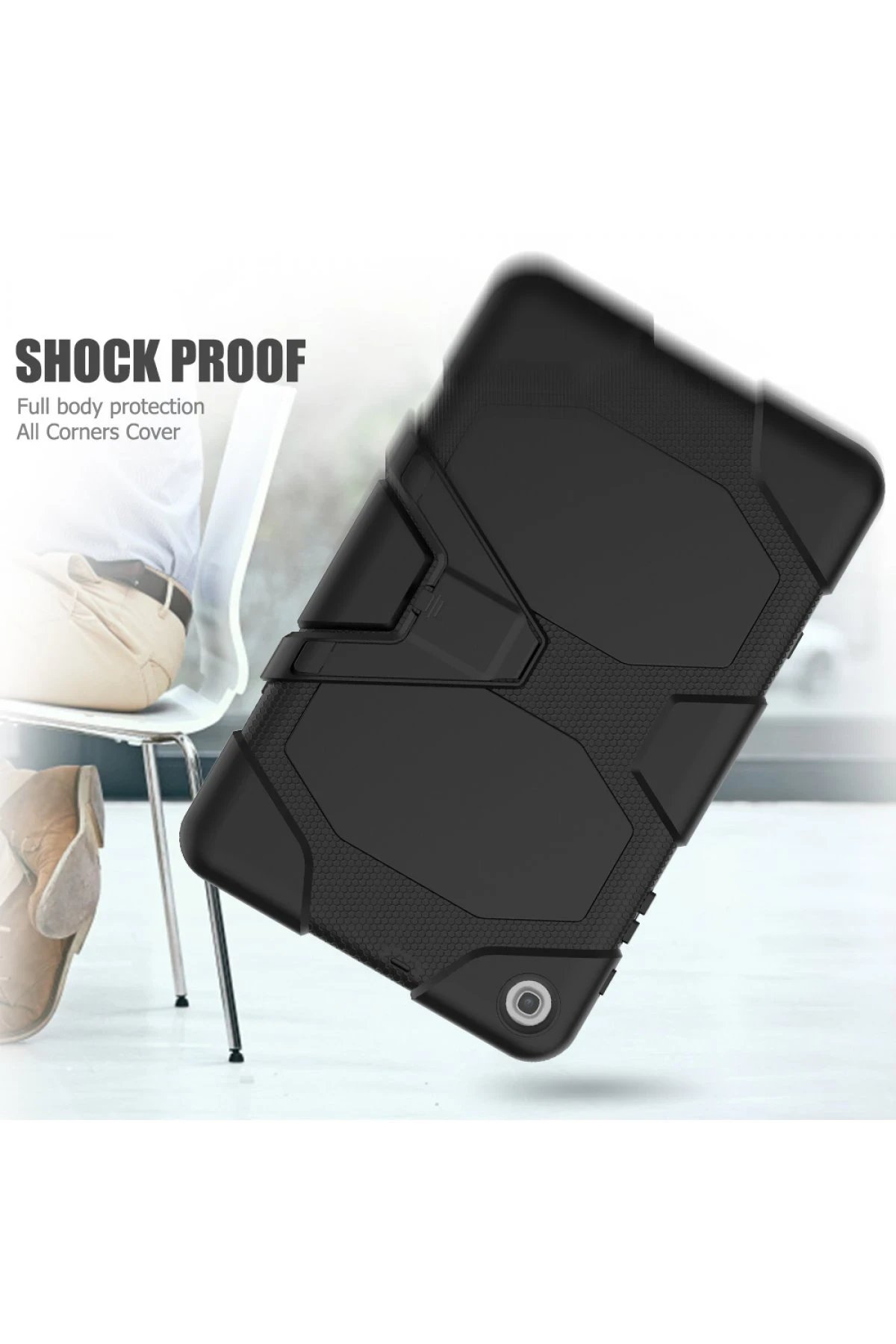 Newface Samsung Galaxy T510 Tab A 10.1 Kılıf Griffin Tablet Kapak - Siyah