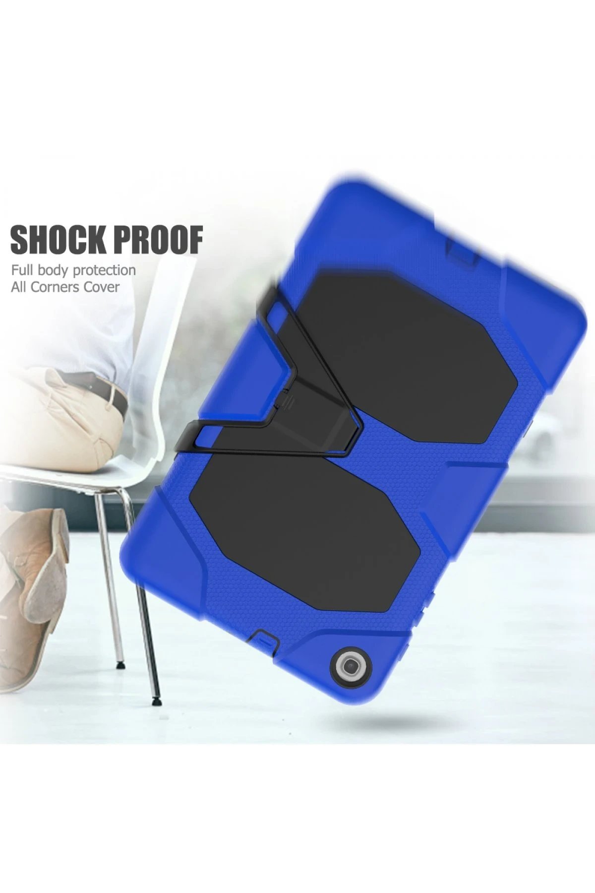 Newface Samsung Galaxy T510 Tab A 10.1 Kılıf Griffin Tablet Kapak - Mavi